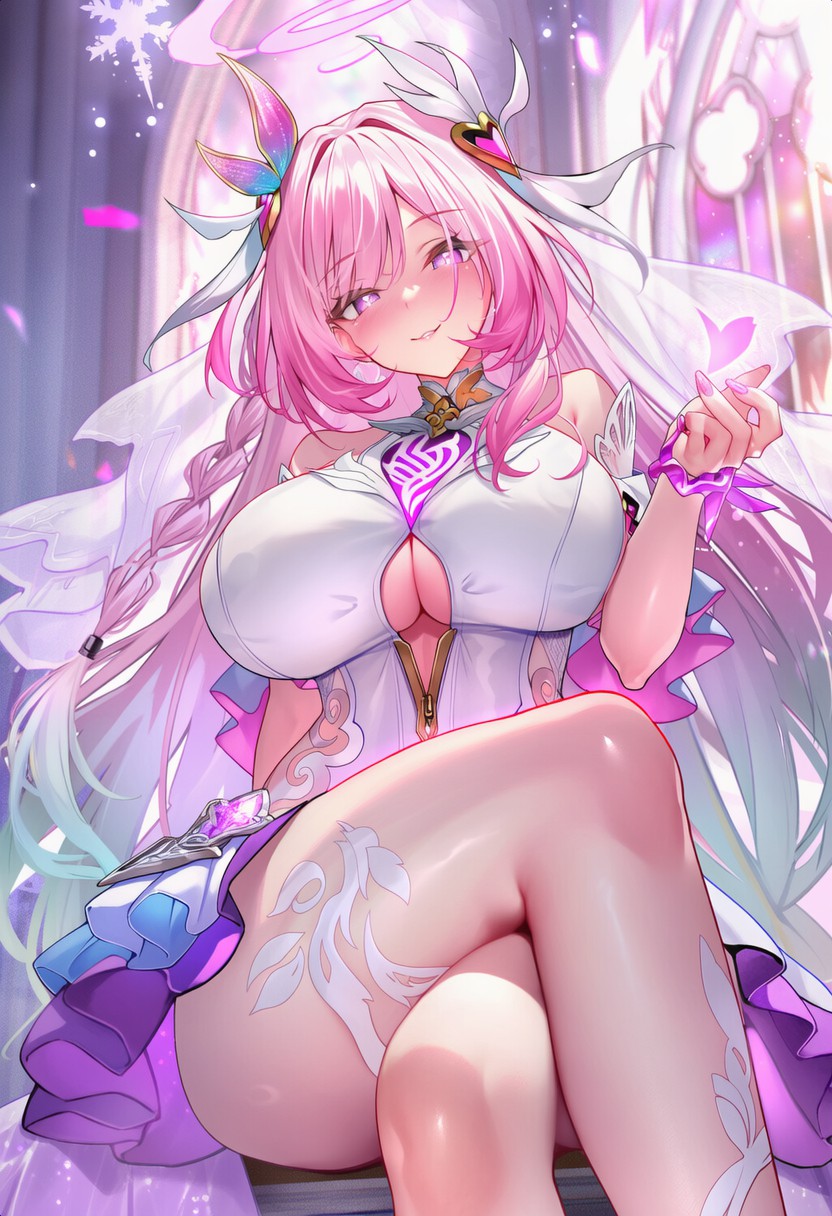 梦幻粉发精灵美少女的华丽造型