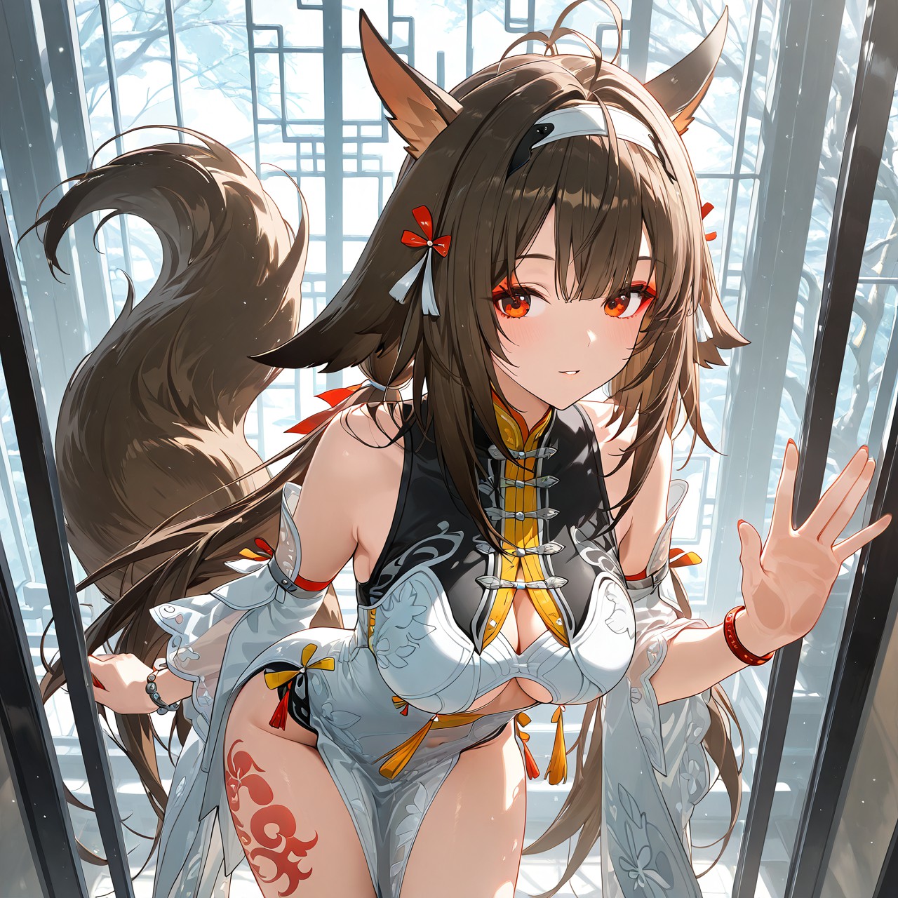 兽耳娘国风旗袍，清冷氛围感拉满