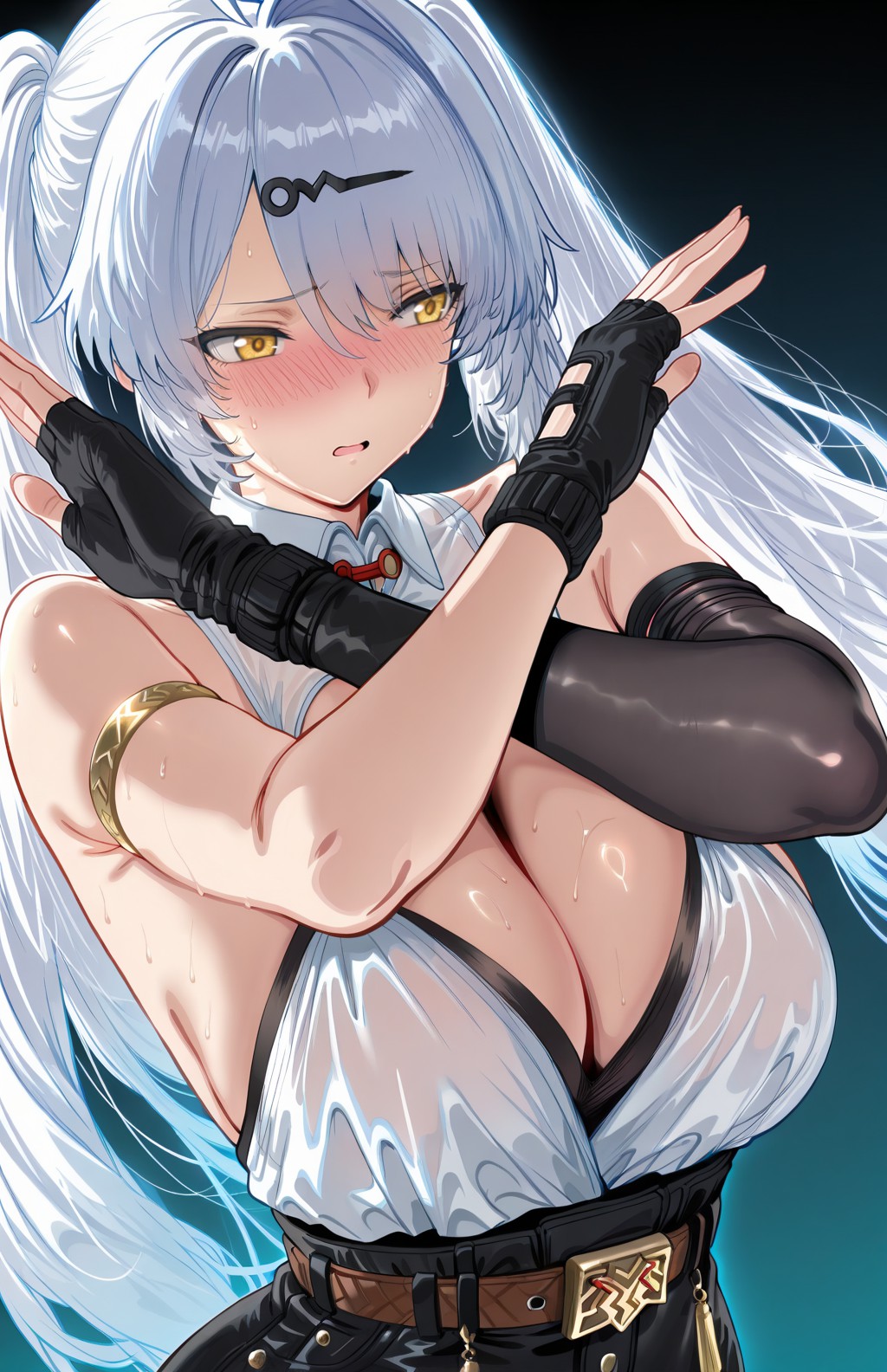 银发黄瞳少女脸红瞬间｜性感爆棚！