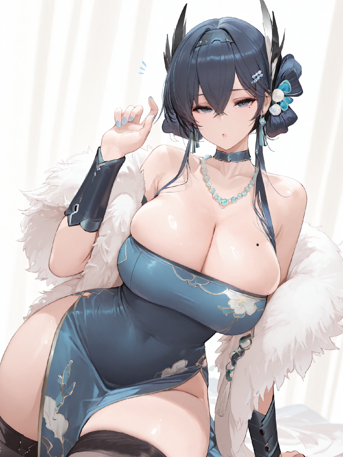 国风美人蓝调穿搭 超优雅又不失性感