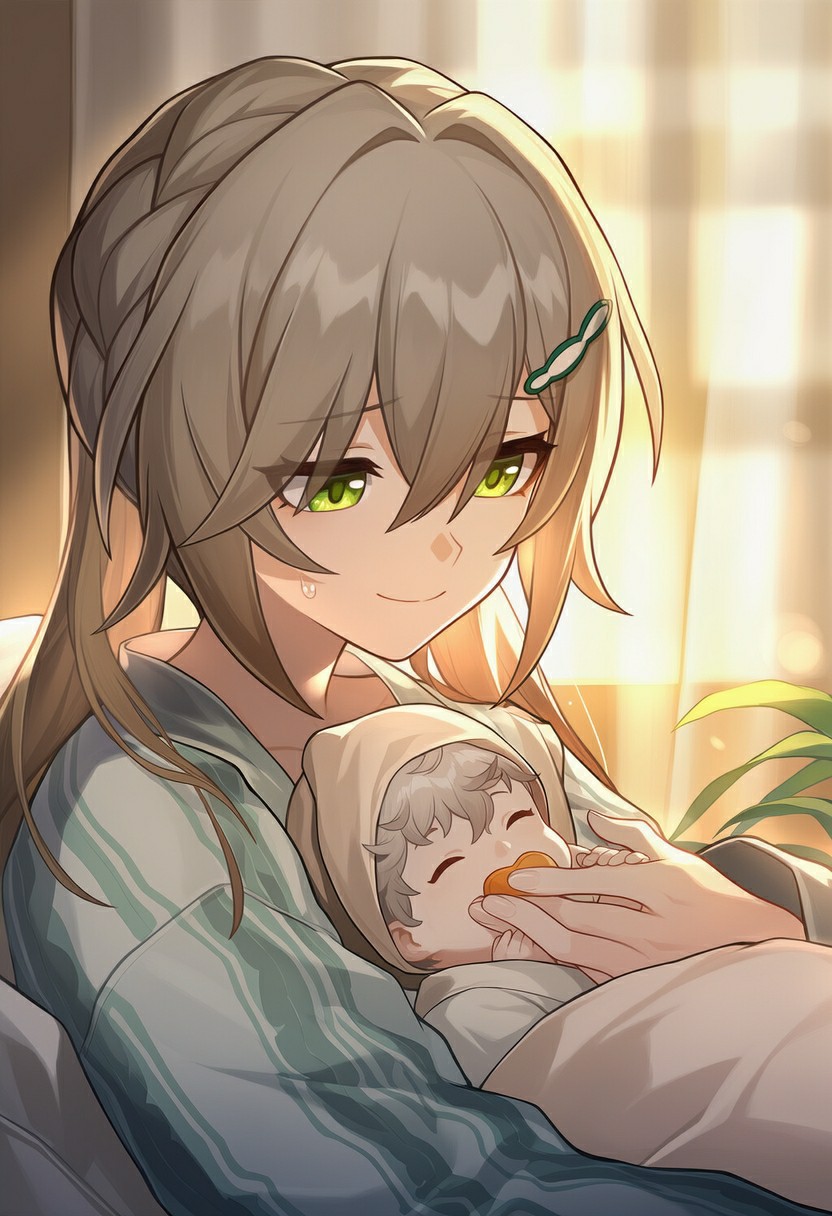 暖光里温柔抱婴的治愈画面超暖心