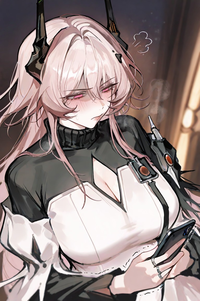 粉发机械风少女的羞涩瞬间