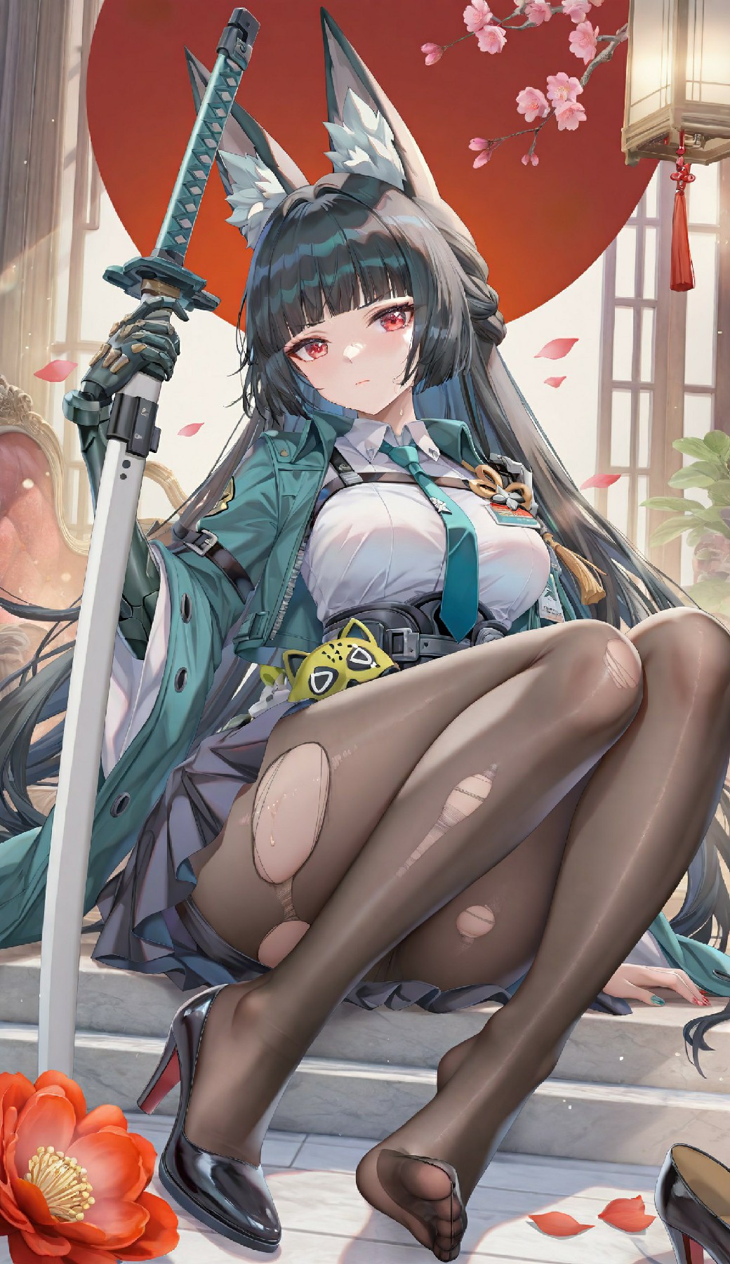 狐耳持剑美少女 二次元国风氛围感拉满