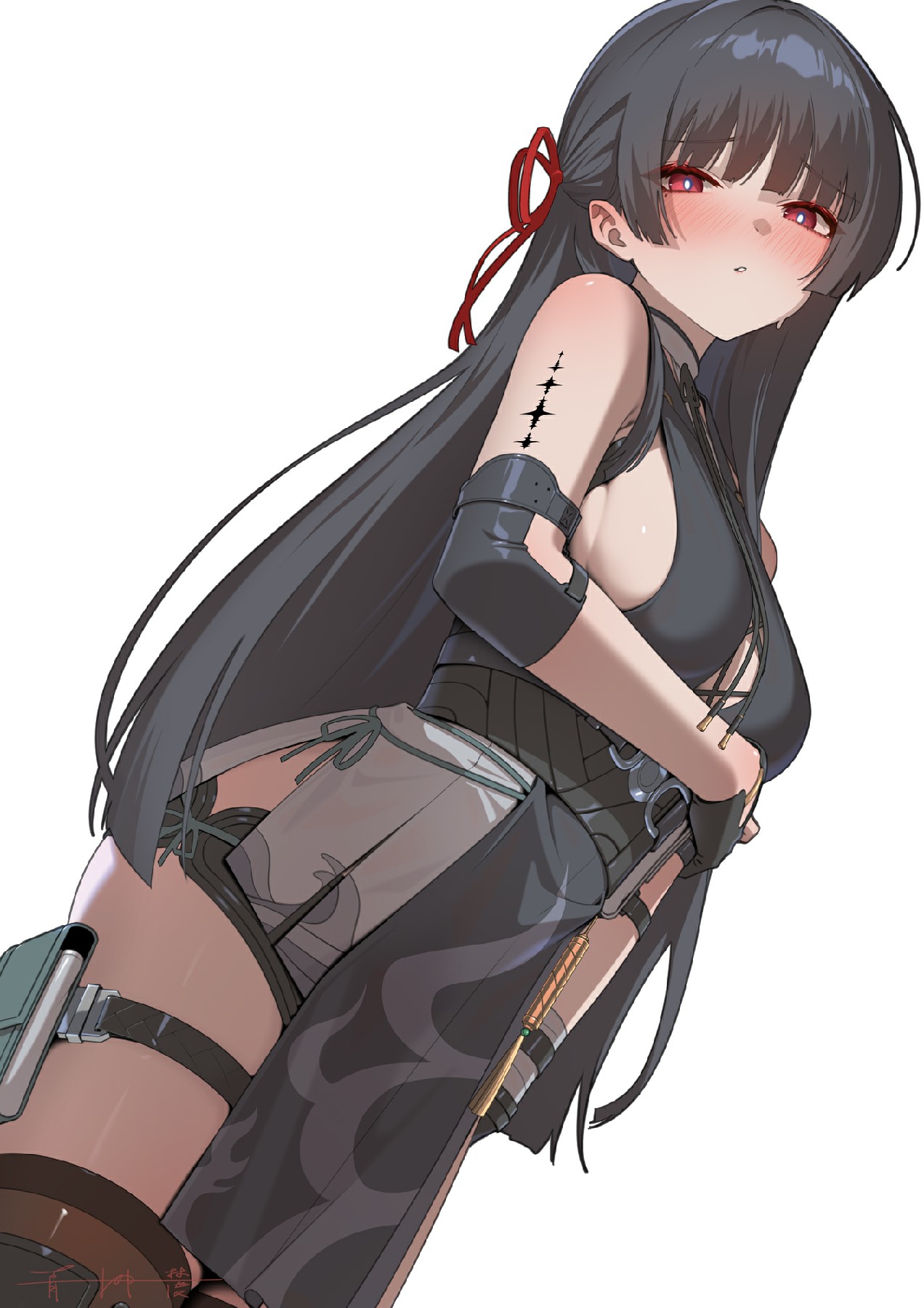 黑长直红瞳暗黑战斗风美少女