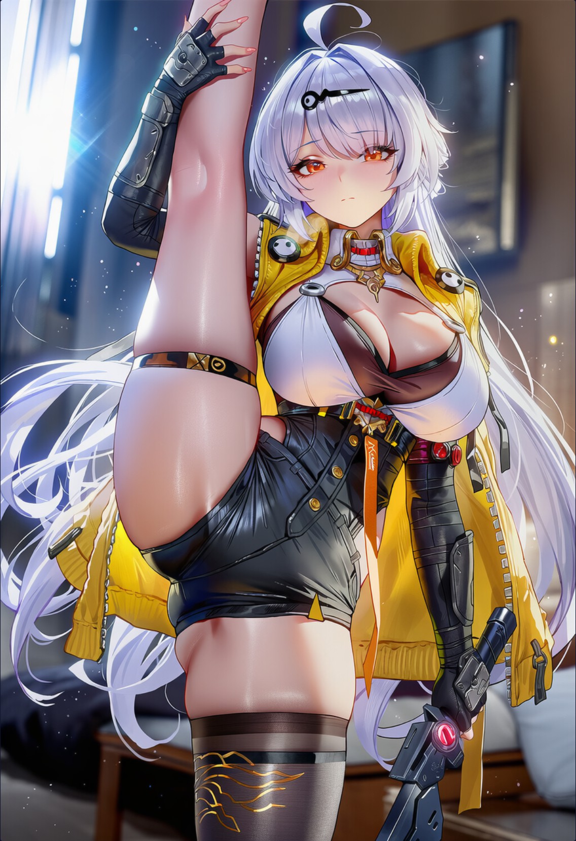 银发御姐高抬腿 炫酷造型引爆眼球