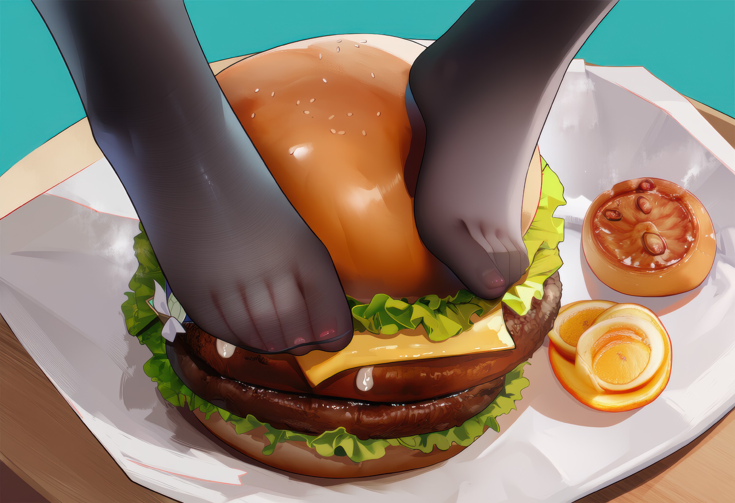 脚丫“镇压”巨型汉堡？这脑洞绝了！