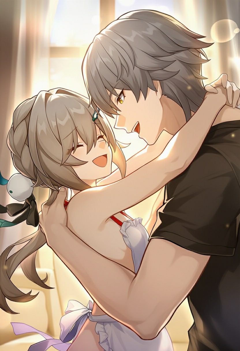 阳光里的甜蜜相拥，氛围感拉满的情侣日常