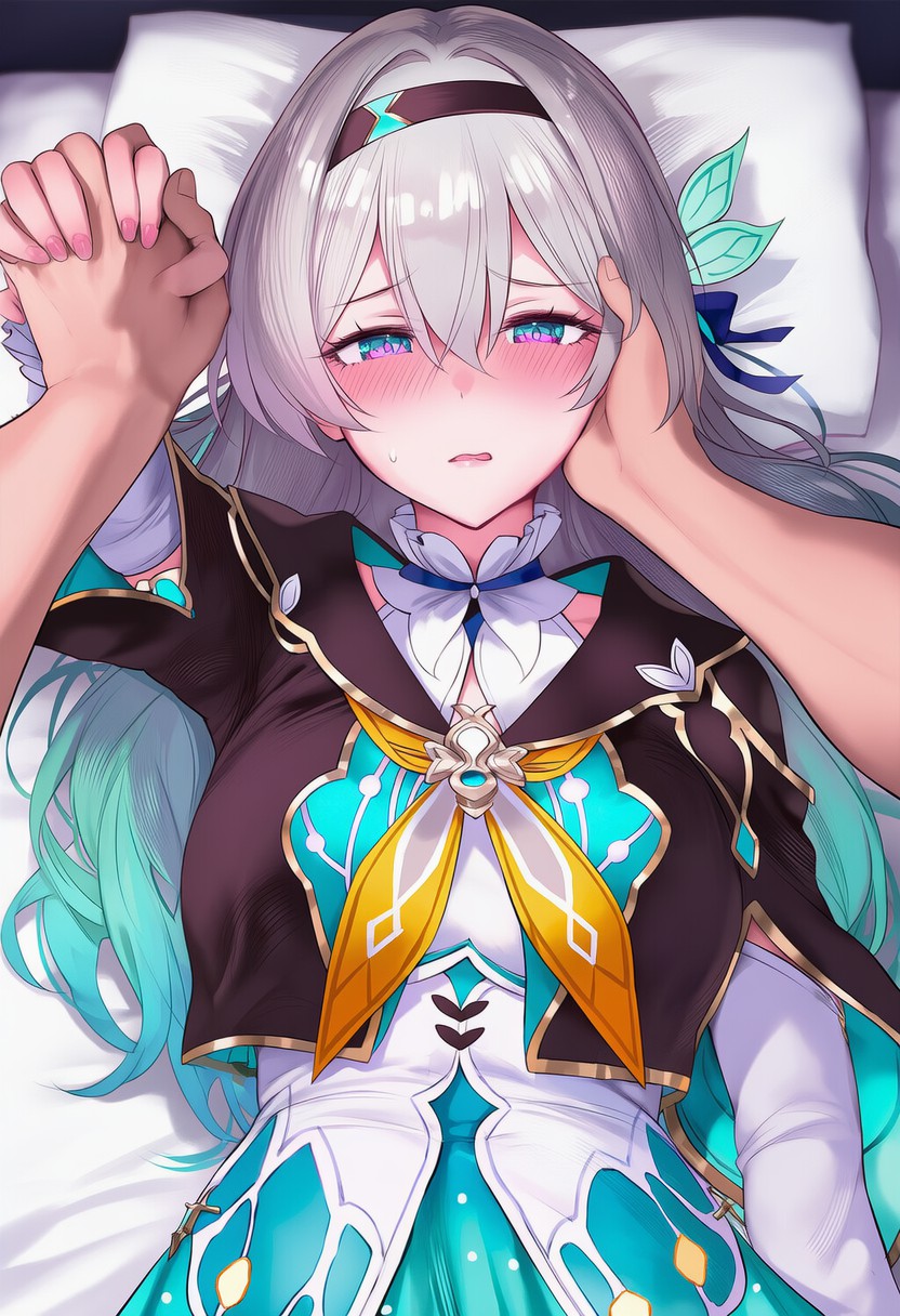 银发美少女的暧昧互动害羞瞬间