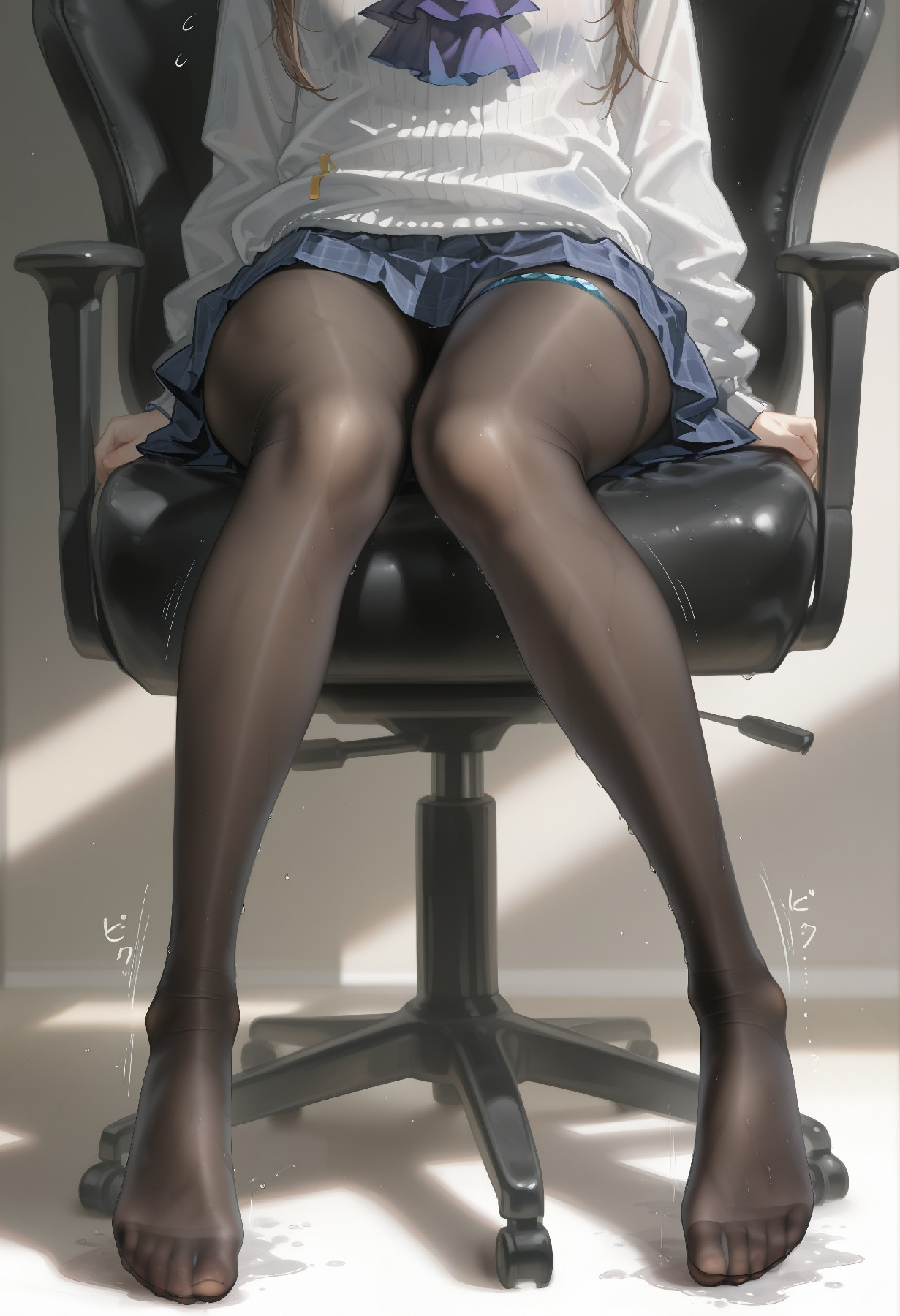 坐姿绝美的黑丝JK少女写真