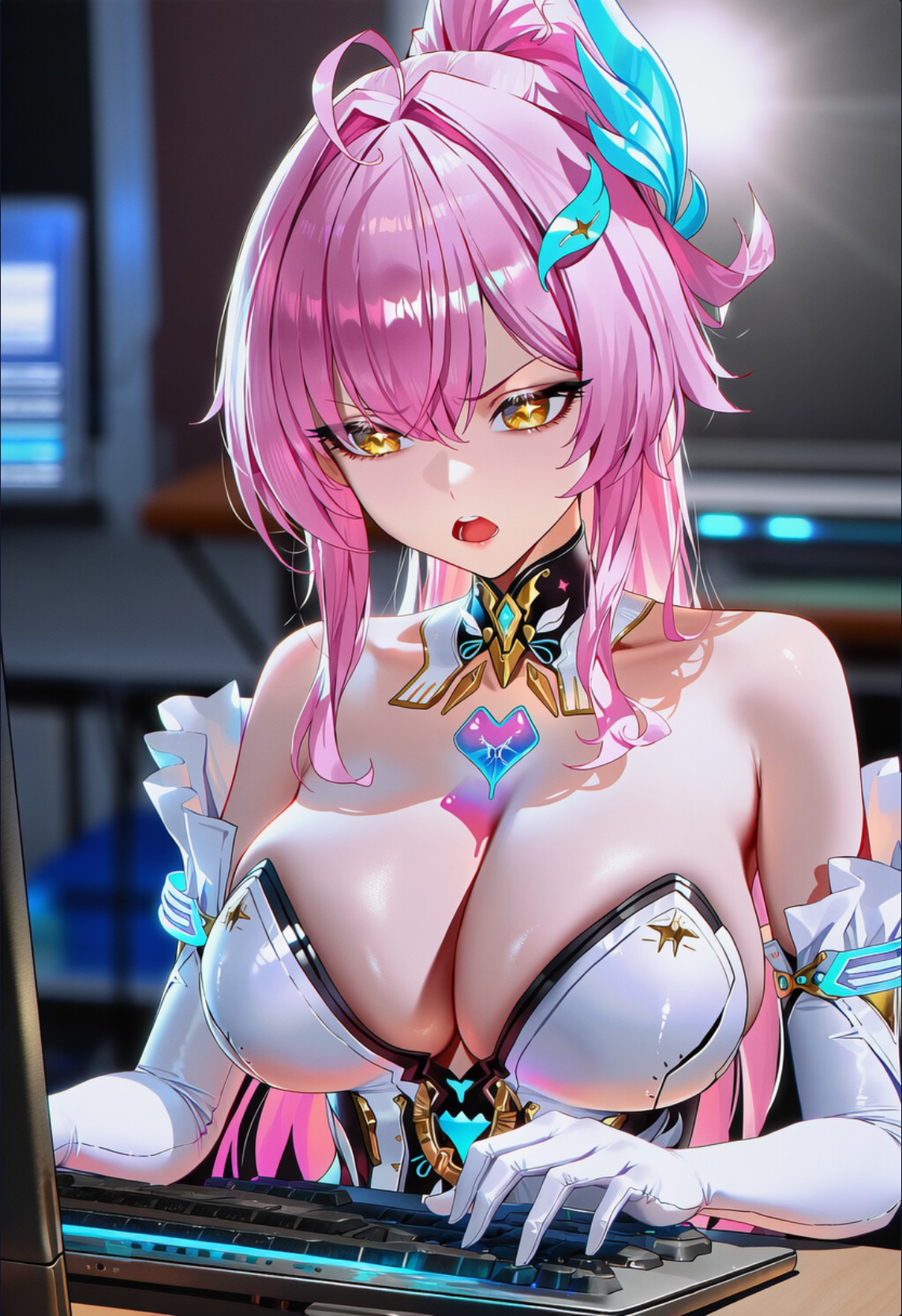 粉发二次元电竞少女的心动时刻