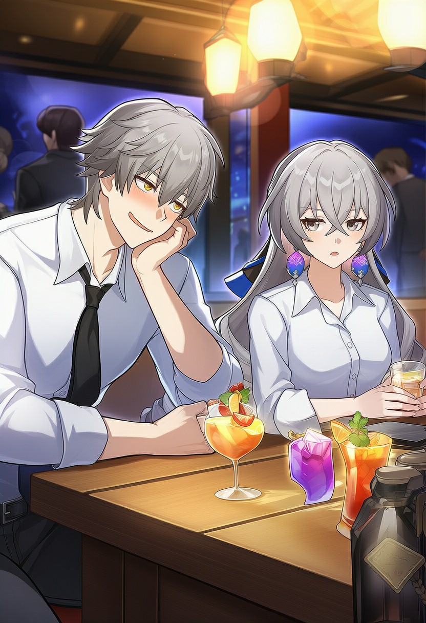 银发CP酒吧小聚，饮品颜值与氛围双在线