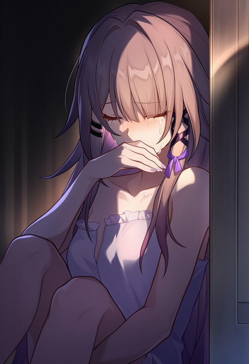 光影下的哭泣少女｜氛围感拉满