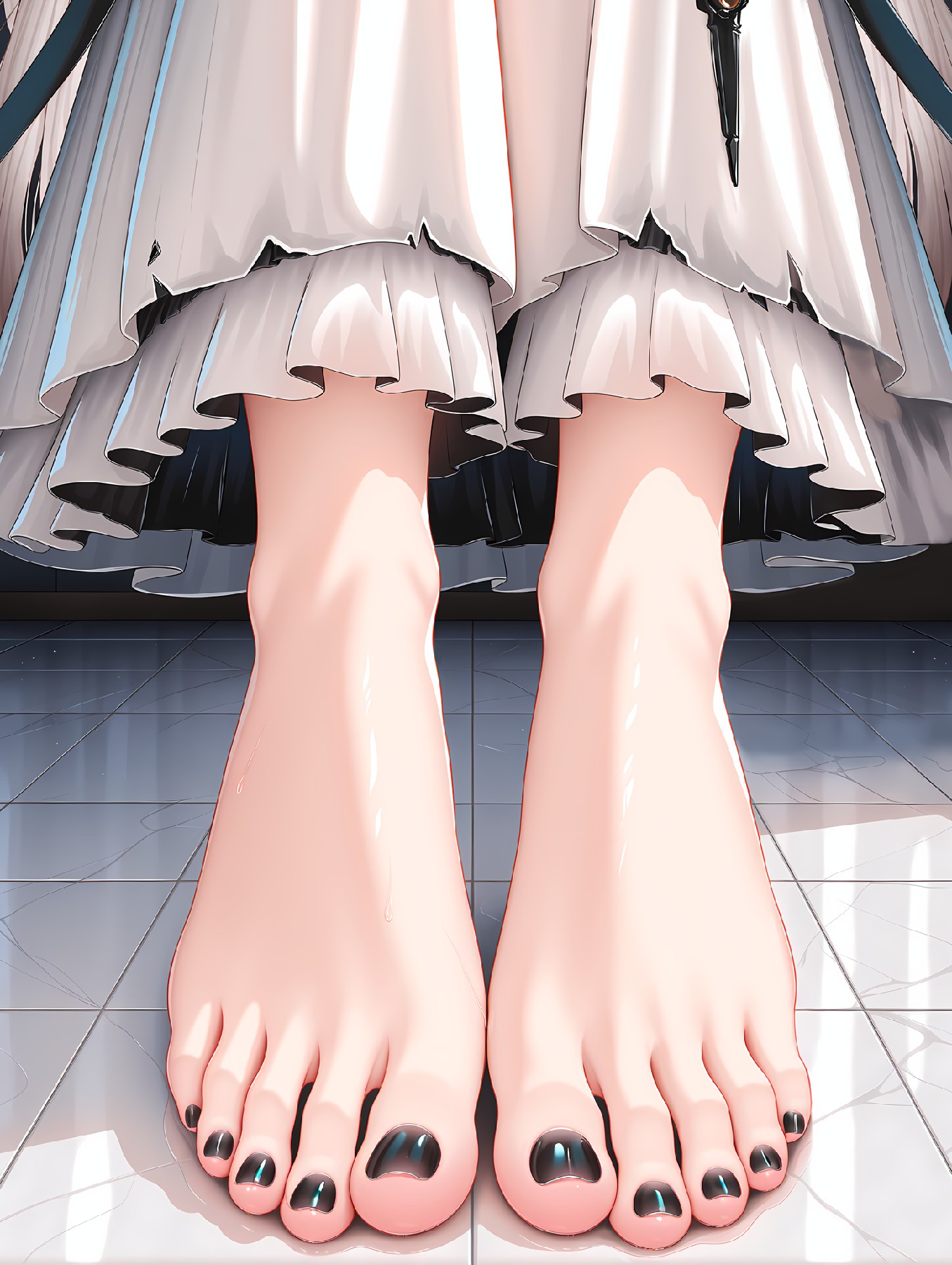 二次元美足美甲特写 细节拉满