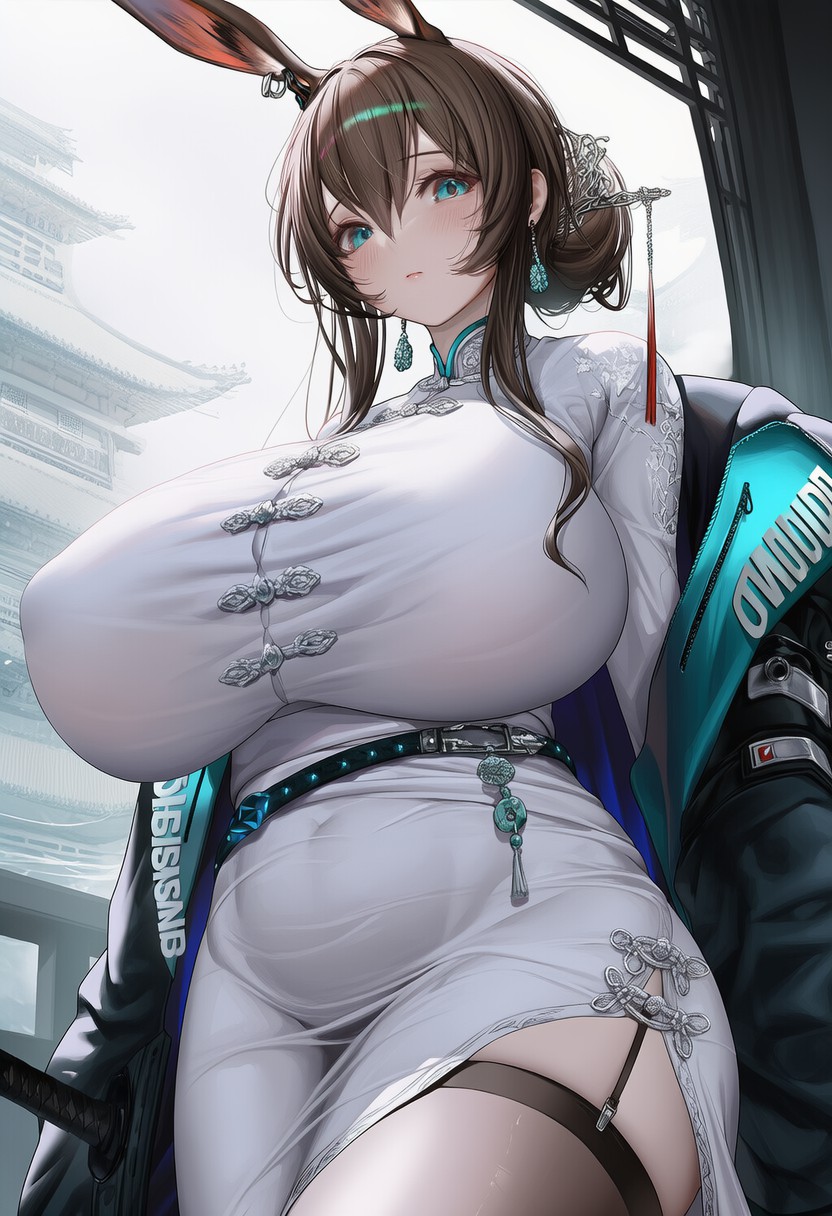 兔耳旗袍少女，国风二次元颜值暴击