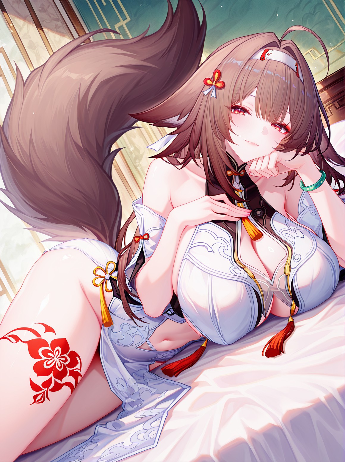 古风狐尾娘 性感旗袍造型超吸睛