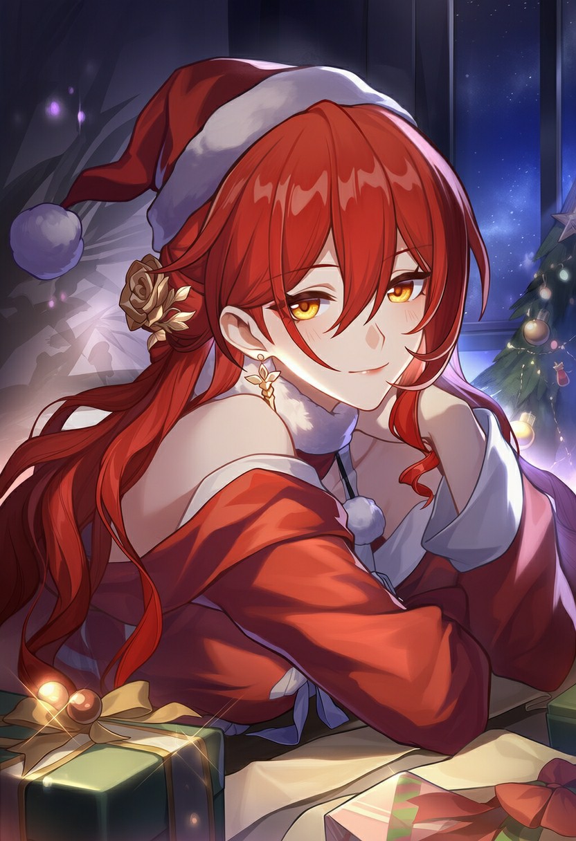 圣诞红发佳人 礼物旁的治愈瞬间
