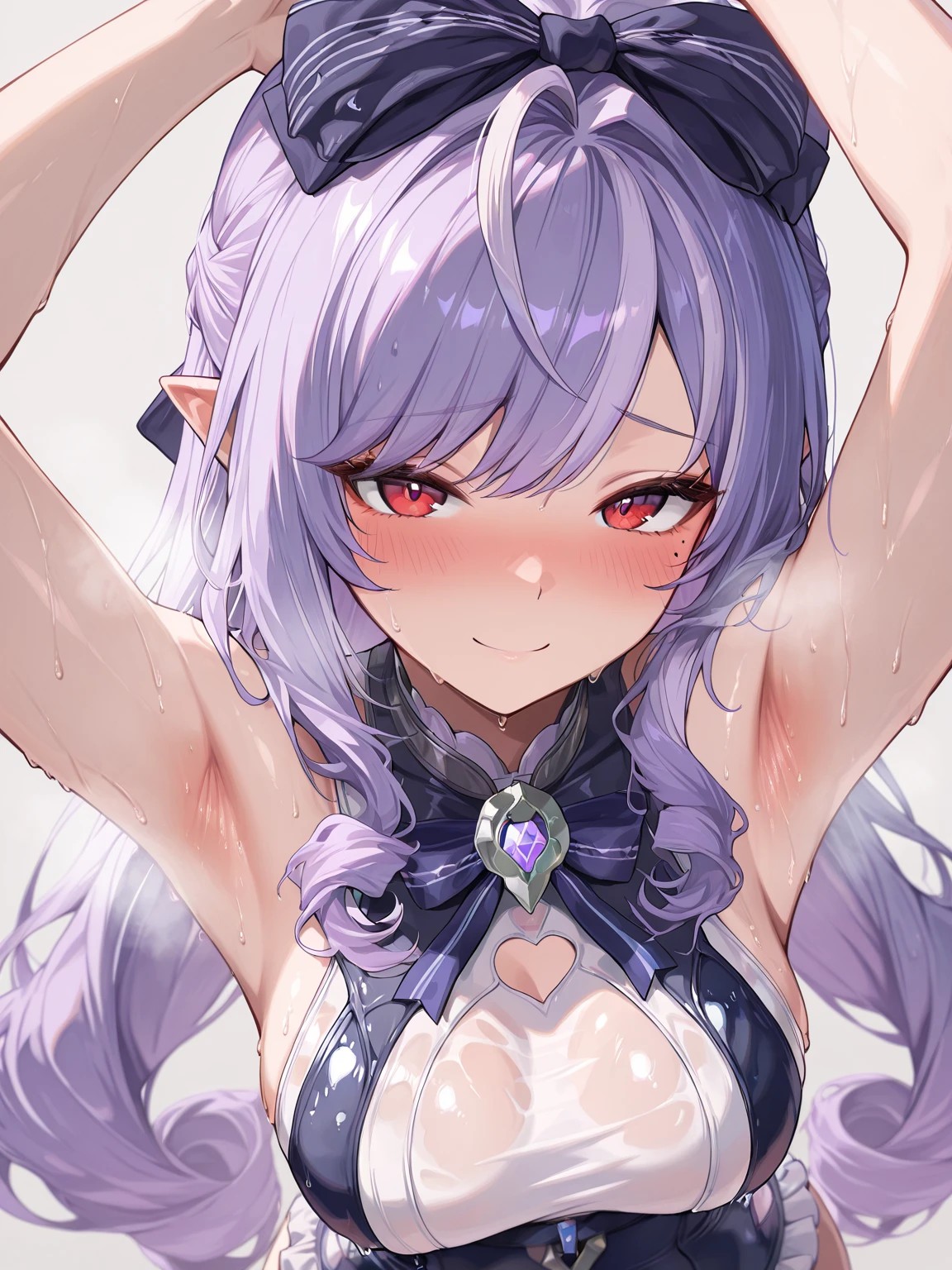 紫发红瞳精灵少女，水润魅惑超吸睛