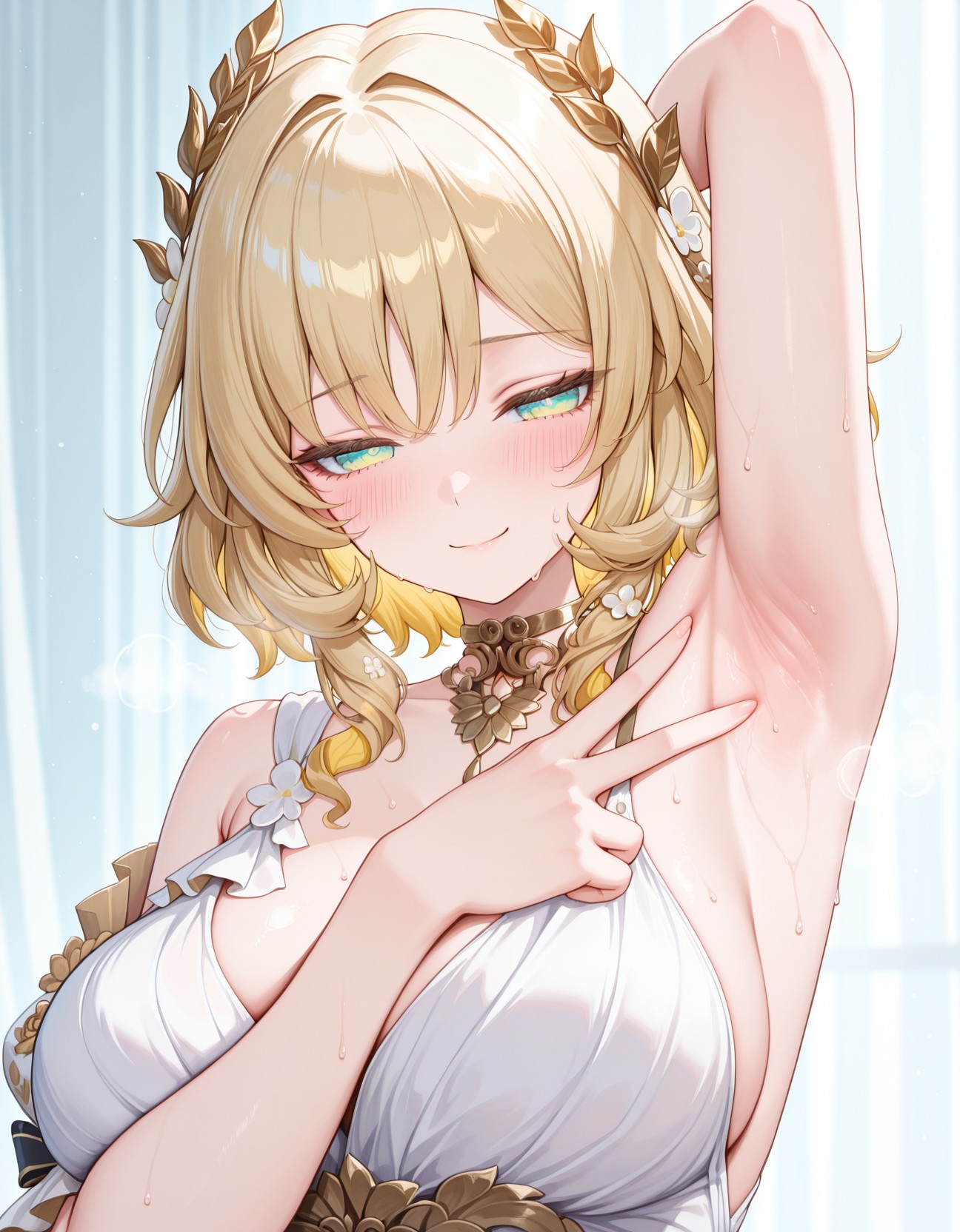 二次元金发美少女 娇俏汗滴超吸睛