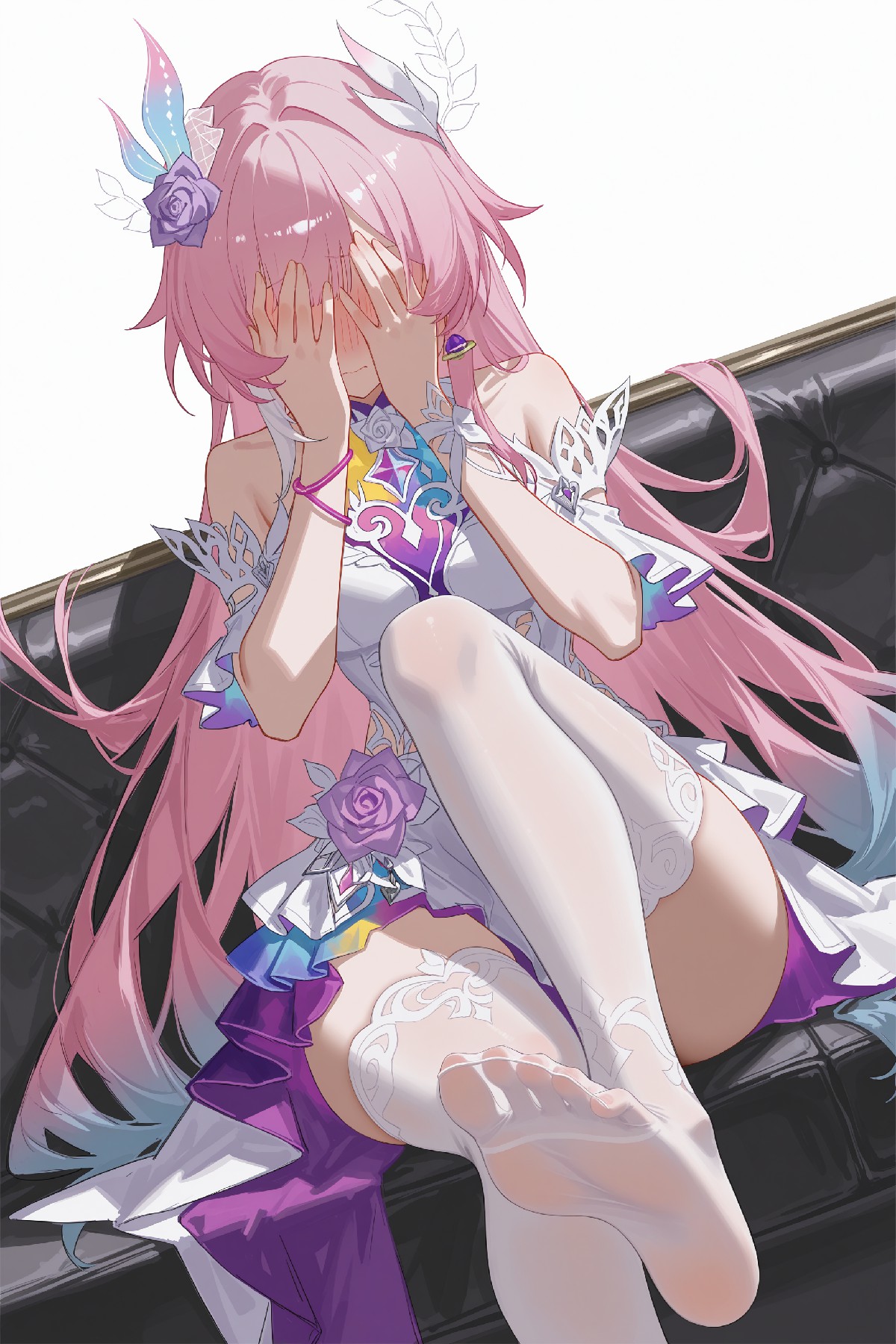 粉发精灵少女的害羞可爱瞬间