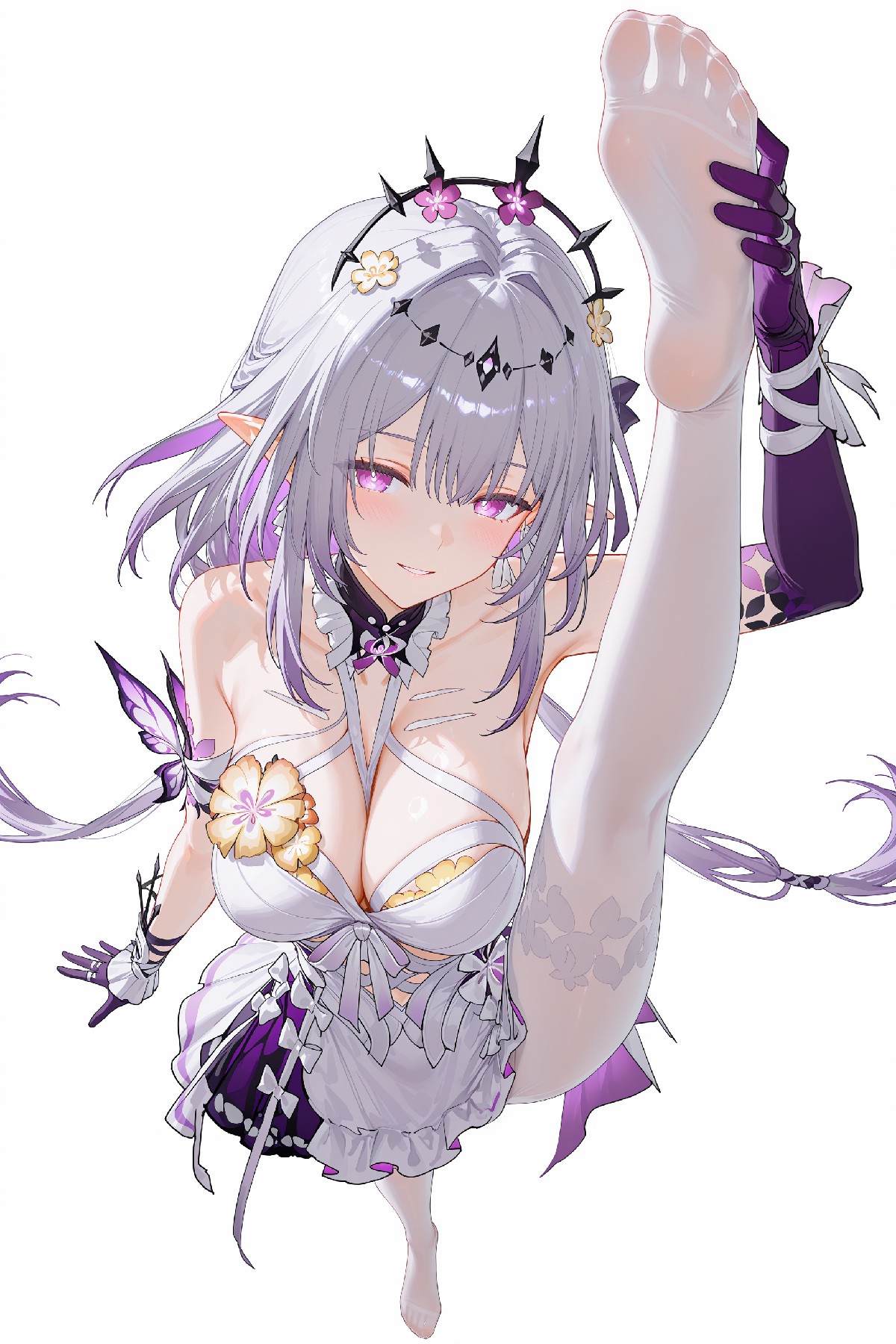 银紫系精灵少女 柔媚舒展姿态氛围感拉满