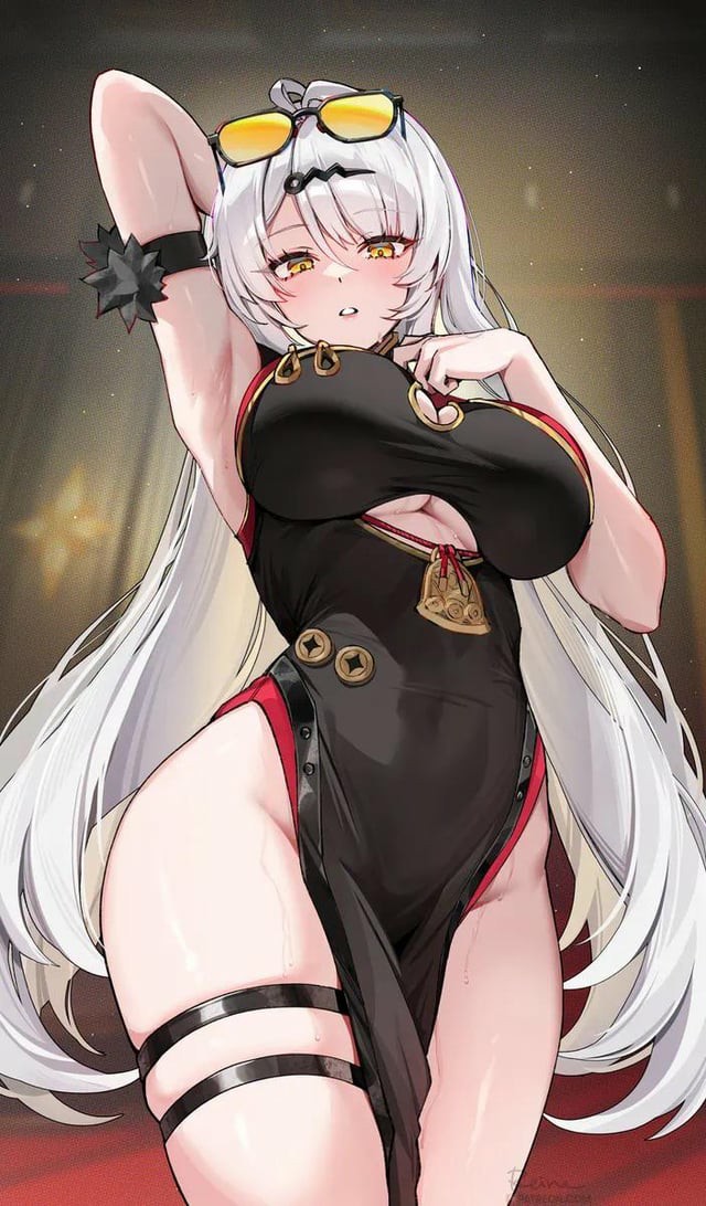 银发旗袍辣妹｜黑红撞色性感又飒