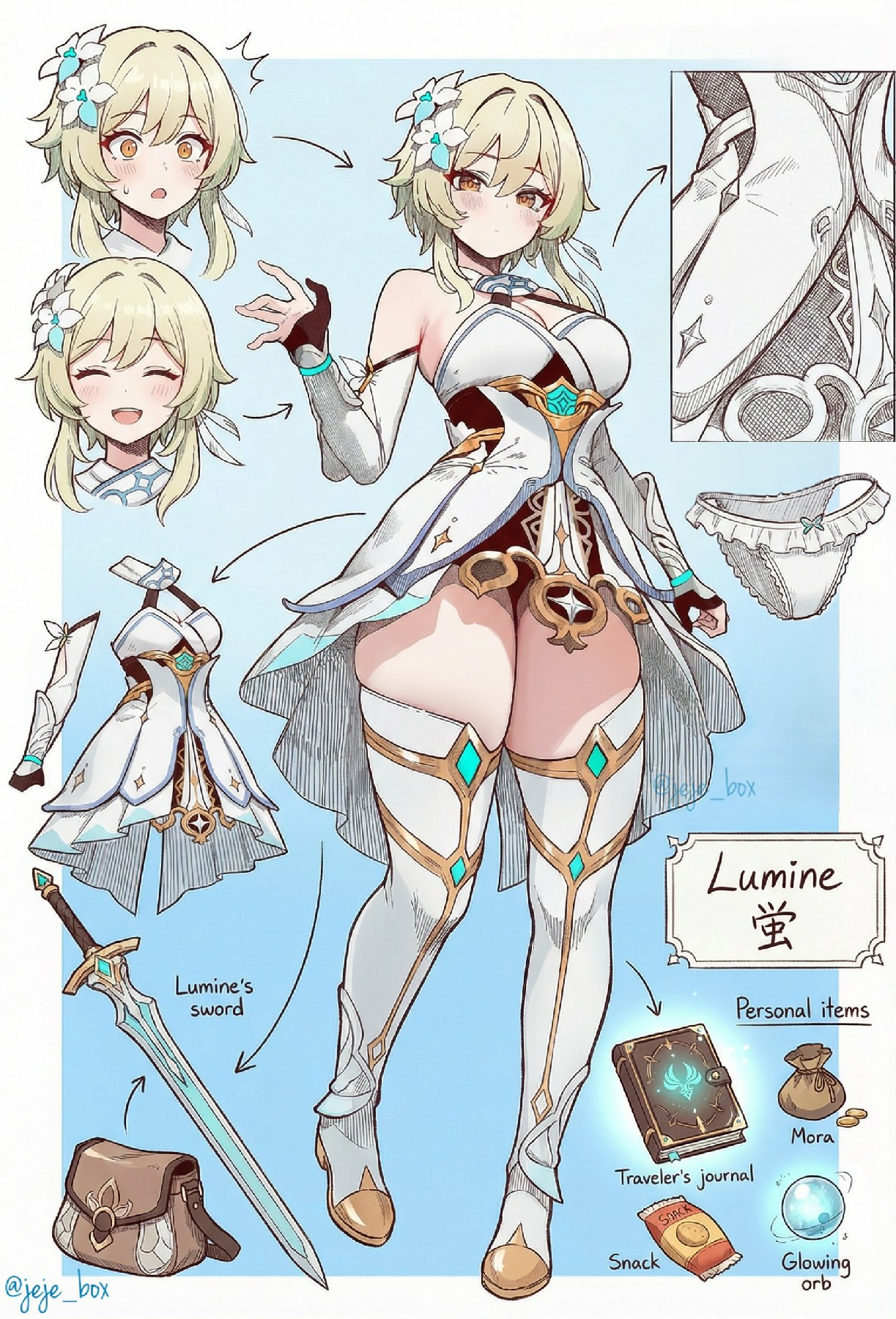 原神荧角色设定图｜细节精美超吸睛