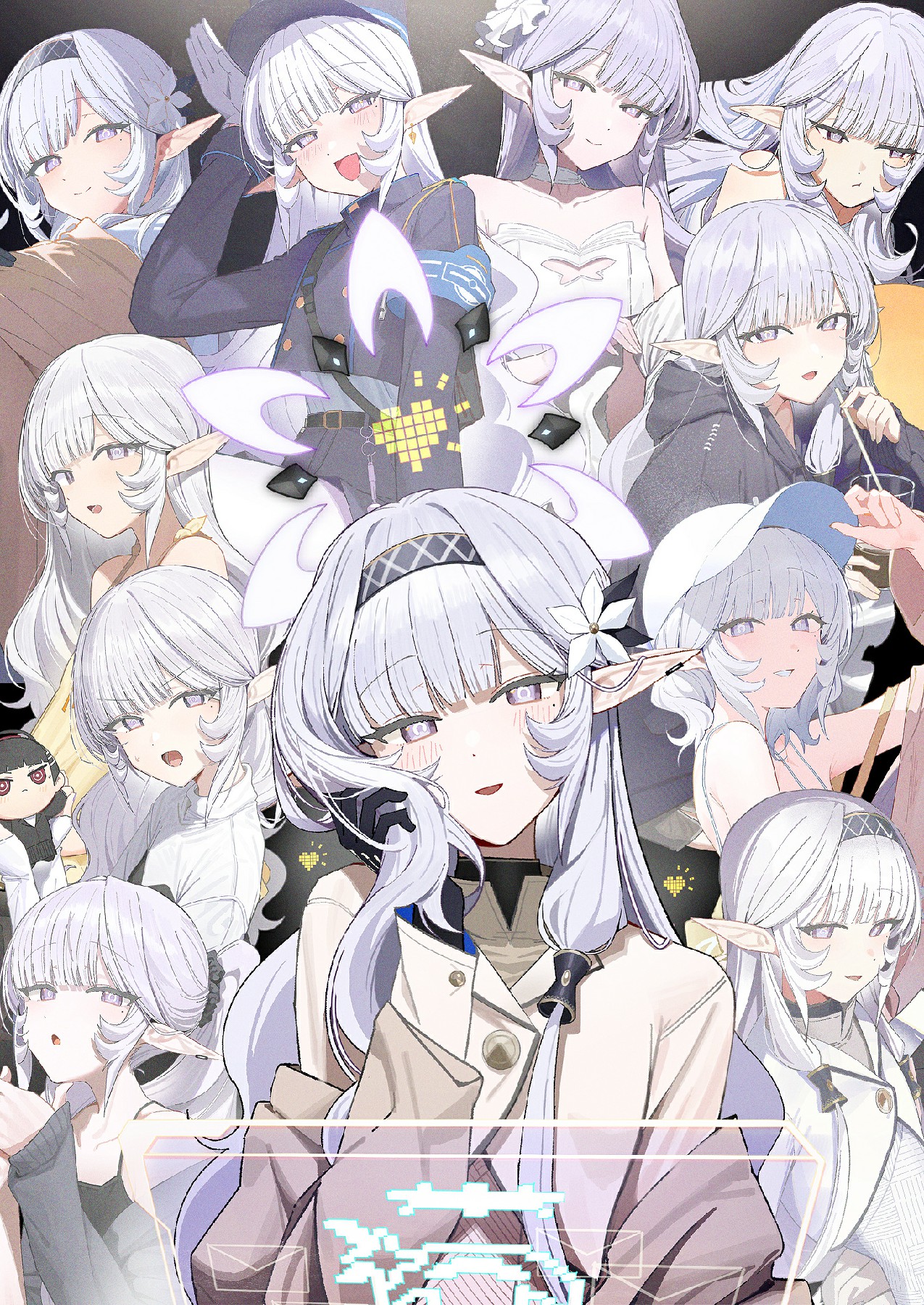 银发精灵少女的多样魅力集合