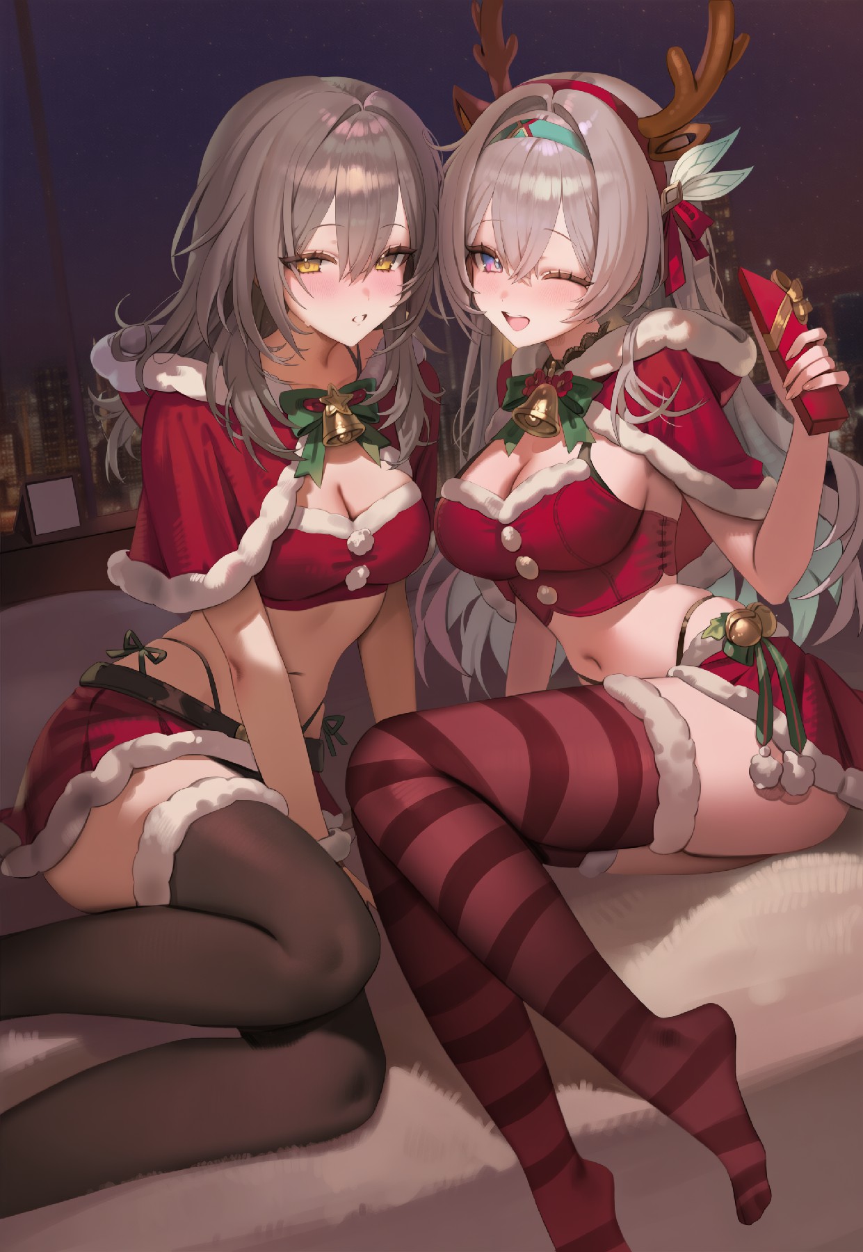 圣诞闺蜜二次元美少女超甜同框