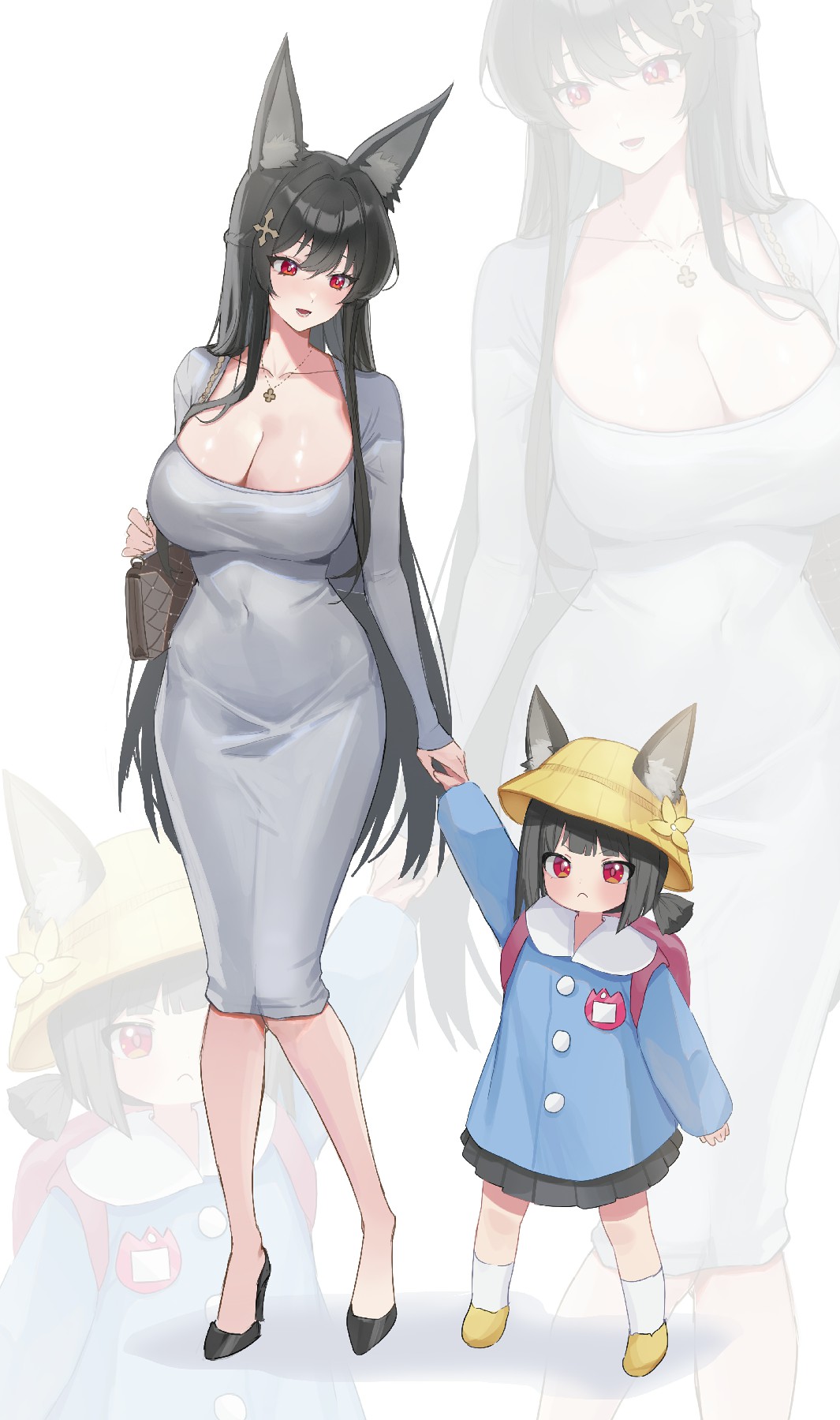 酷飒母女狐耳造型超吸睛