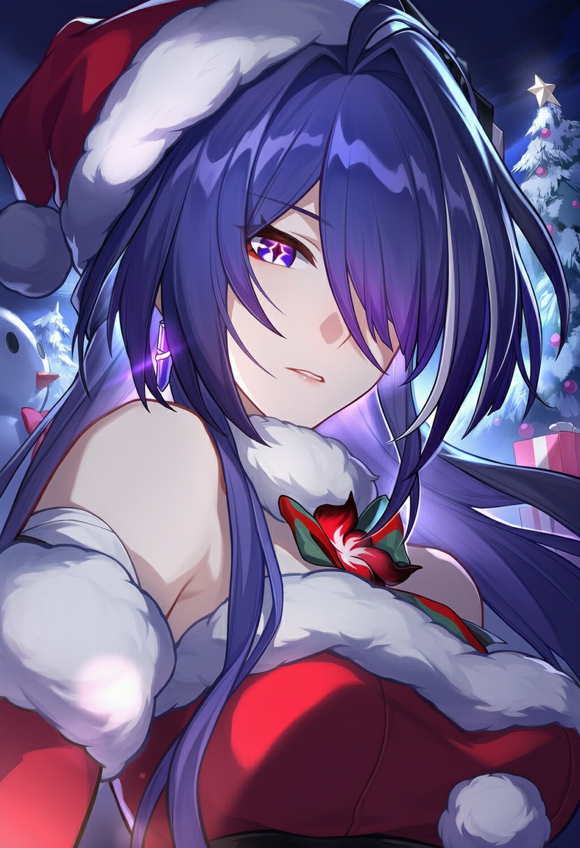 圣诞限定!紫发少女的冬日心动瞬间