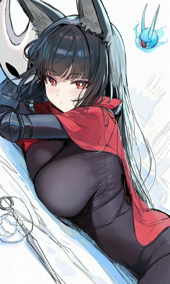 二次元兽耳黑衣少女的飒爽造型