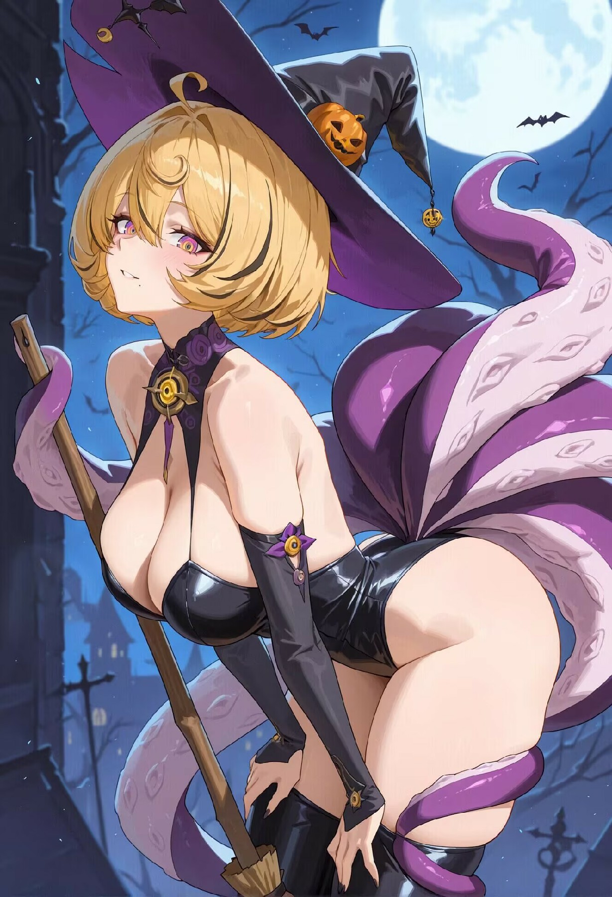 万圣节女巫与章鱼触手的奇幻碰撞太吸睛！