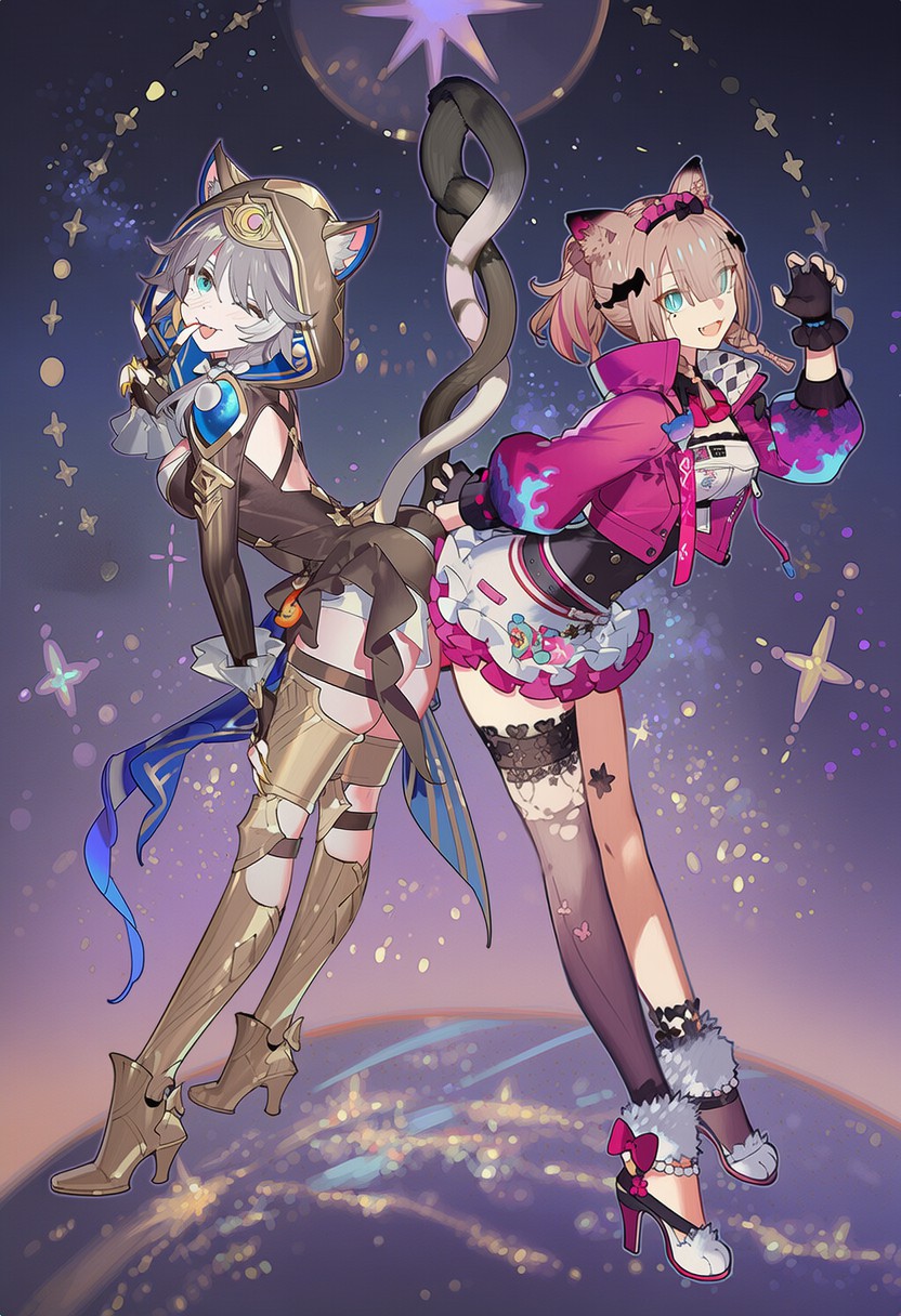 星空下的猫耳美少女组合好绝