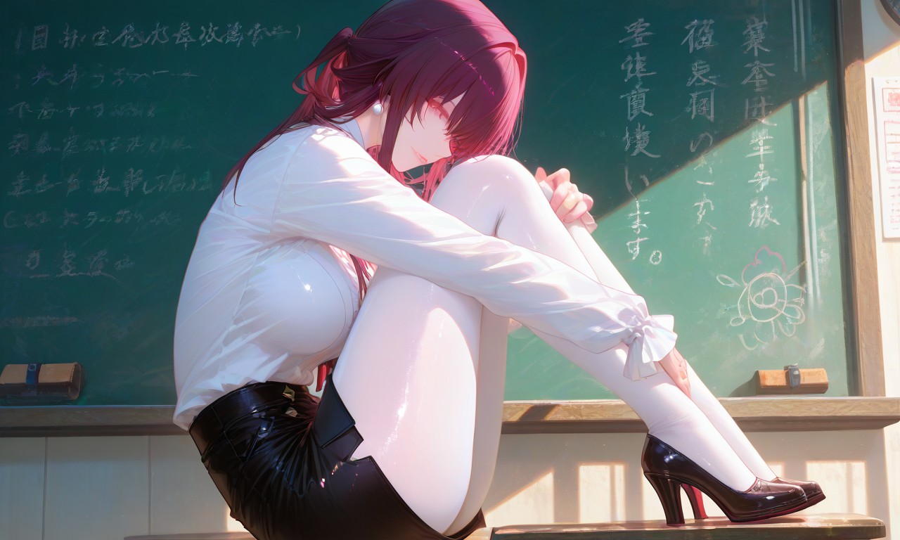 红发红眸学姐教室制服氛围感绝了