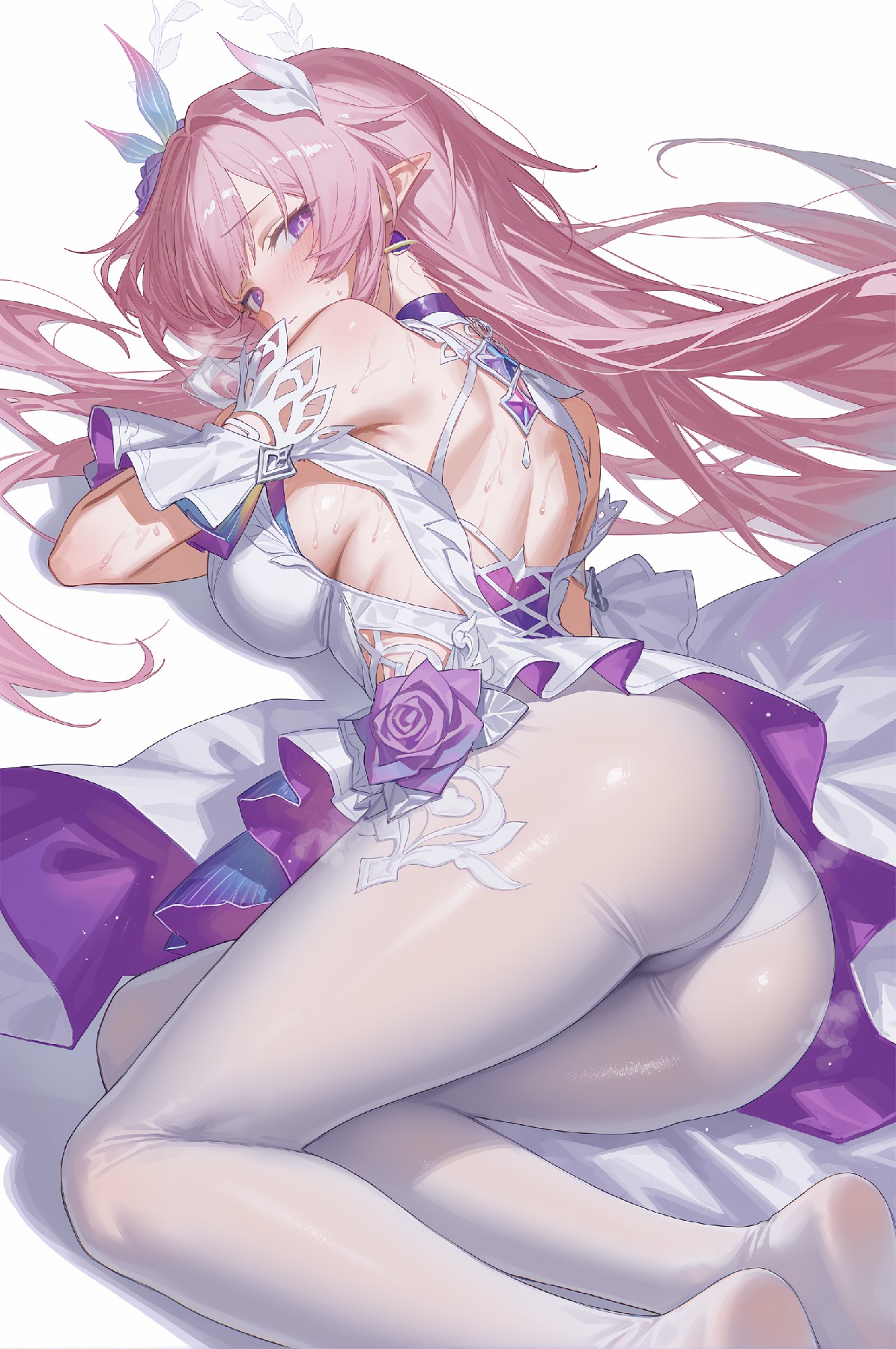 粉发精灵爱莉希雅 湿身娇态尽显柔媚风情