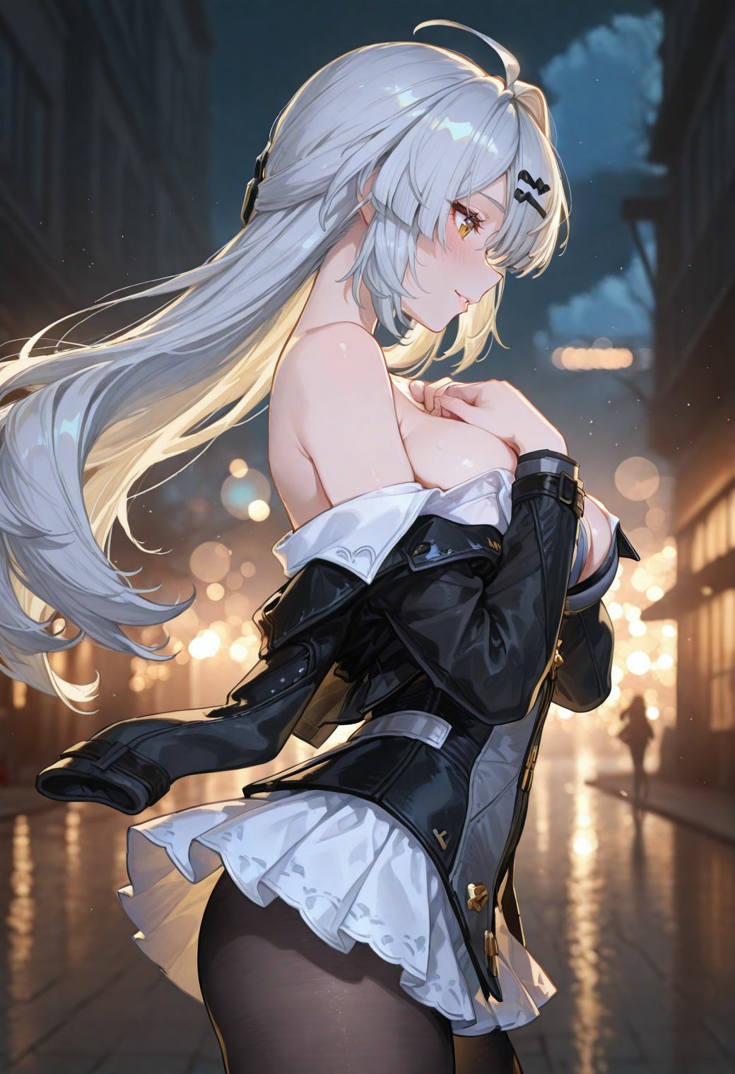 夜色下的酷炫二次元美少女