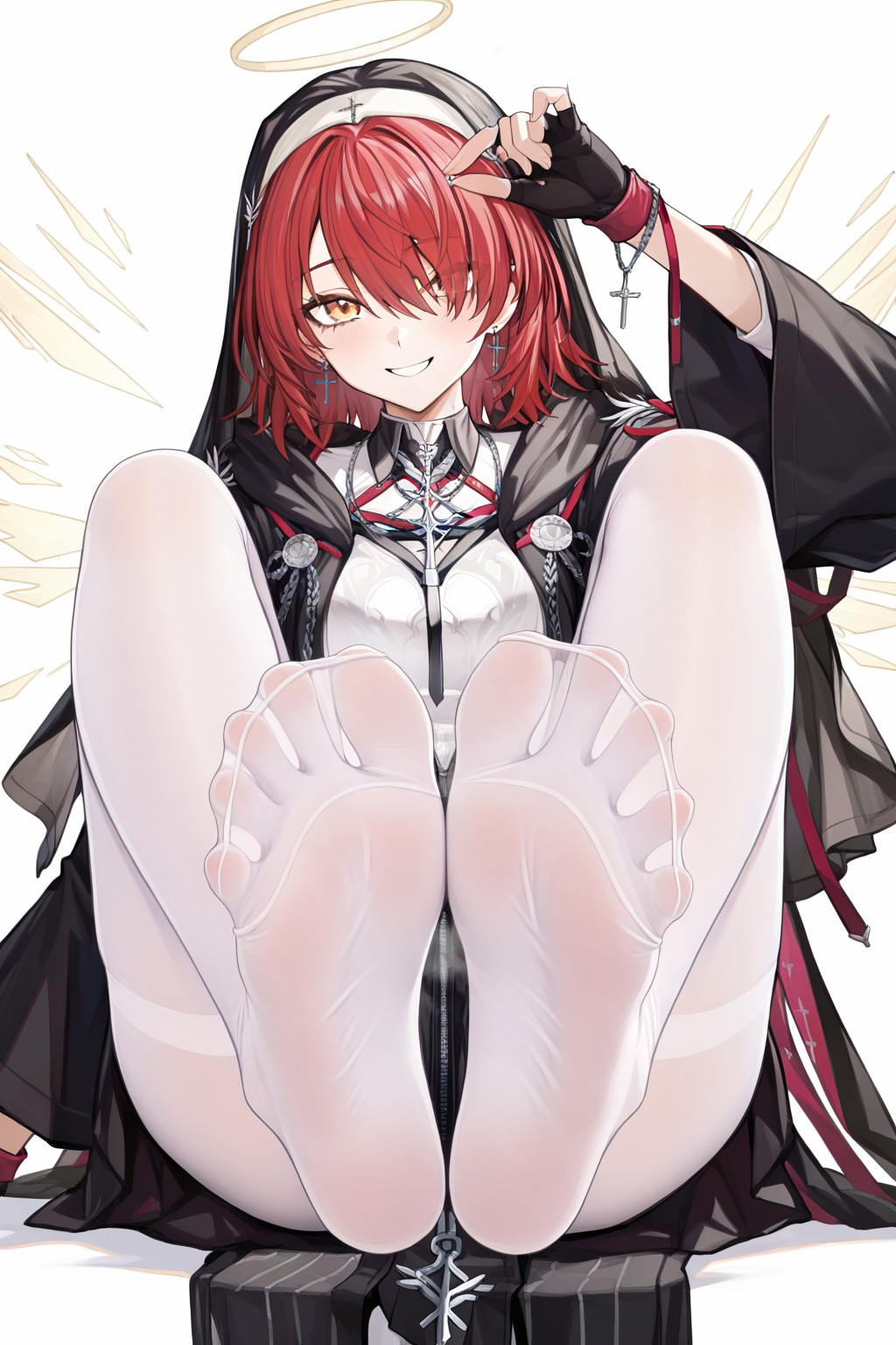 红发修女的别样魅力 白丝搭配超吸睛