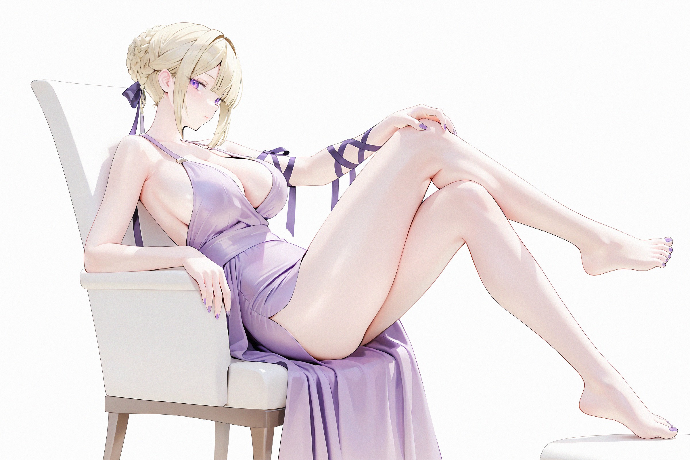 紫裙动漫美人 优雅性感氛围感拉满