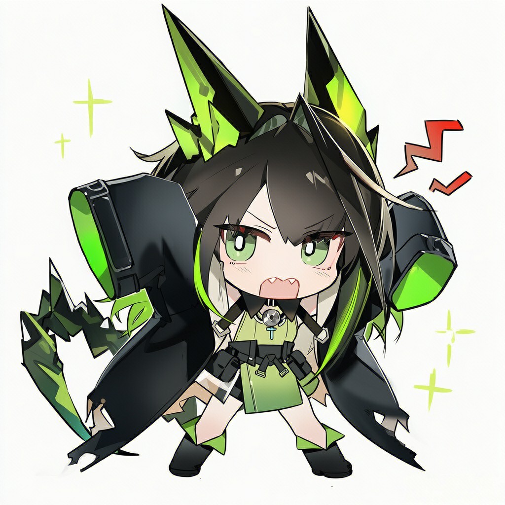 Q版绿黑系小战士，气鼓鼓超有反差萌