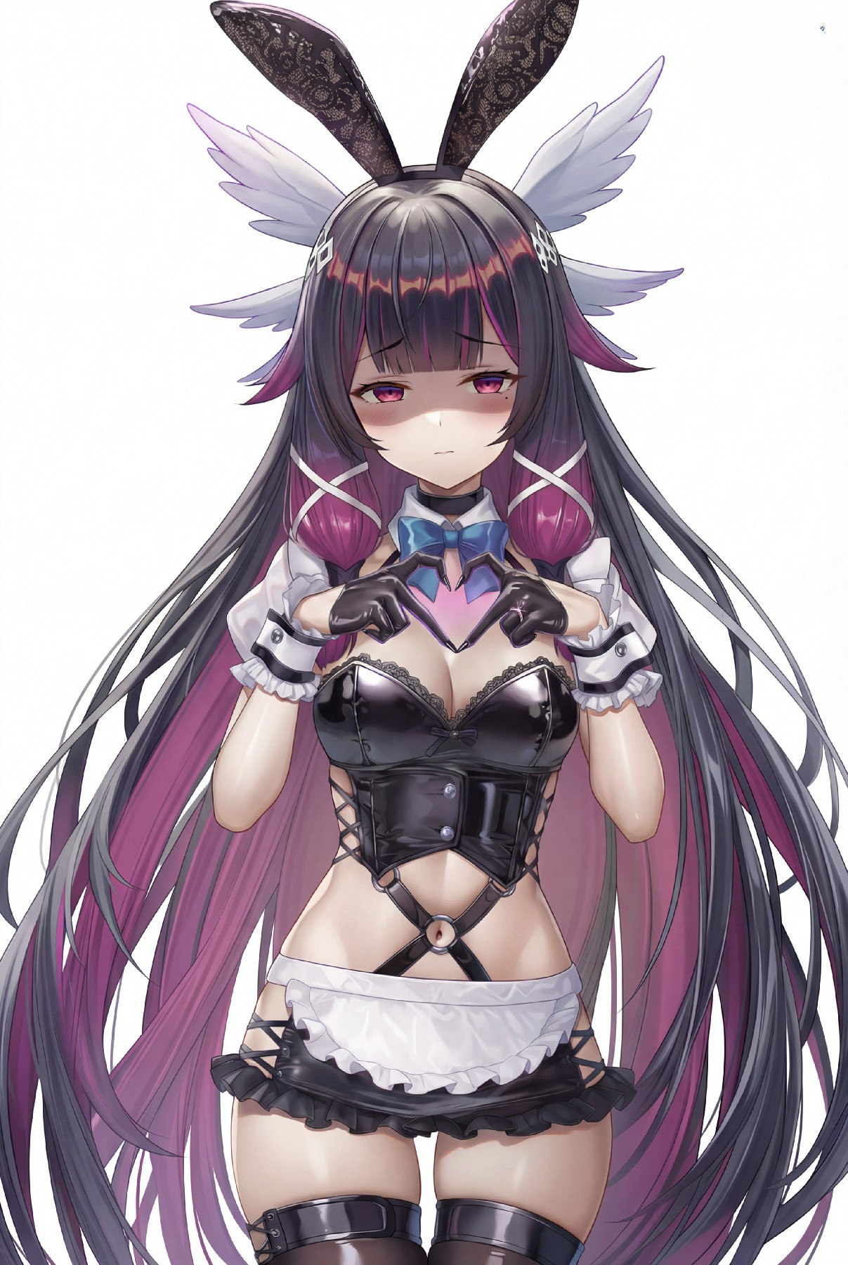 兔耳翅膀二次元少女 甜酷女仆风超吸睛