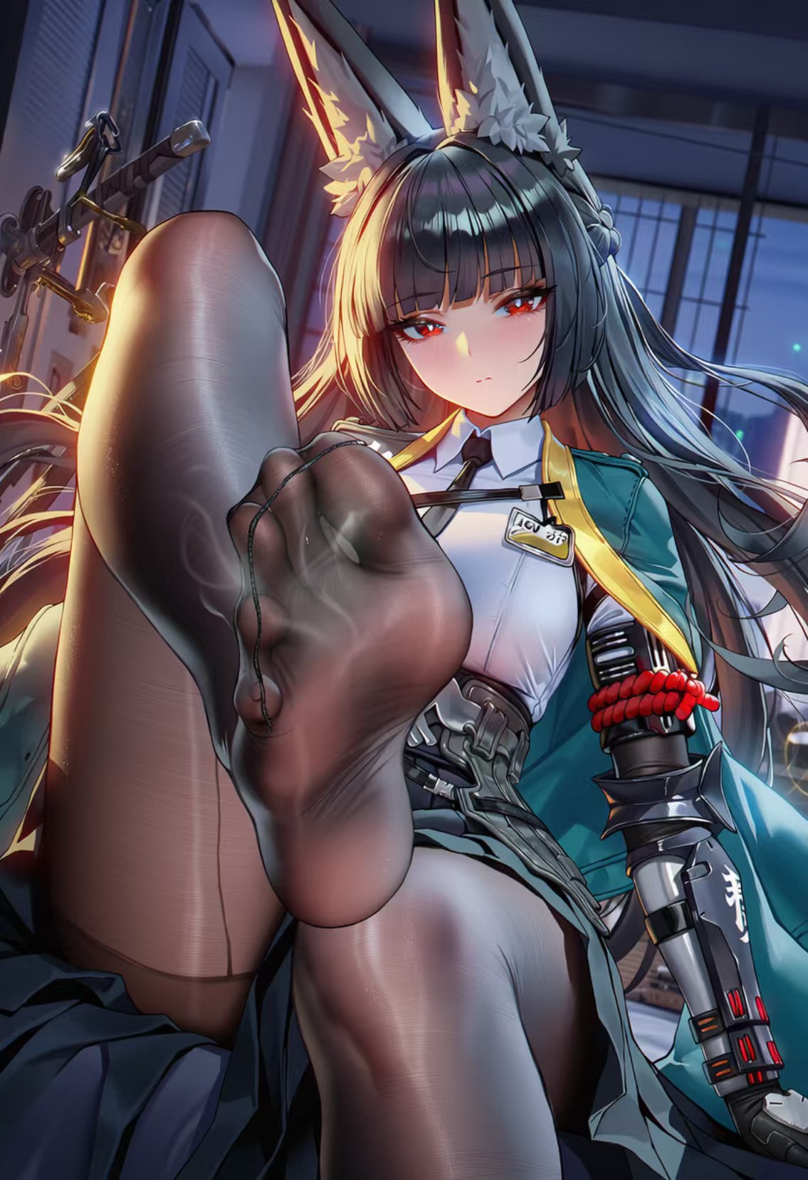 二次元兔耳少女 黑丝足控视觉盛宴