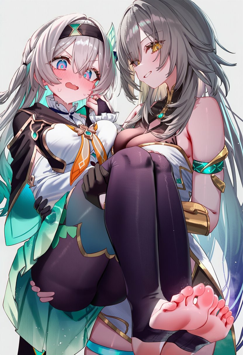 二次元双姝亲昵互动，萌系甜蜜瞬间