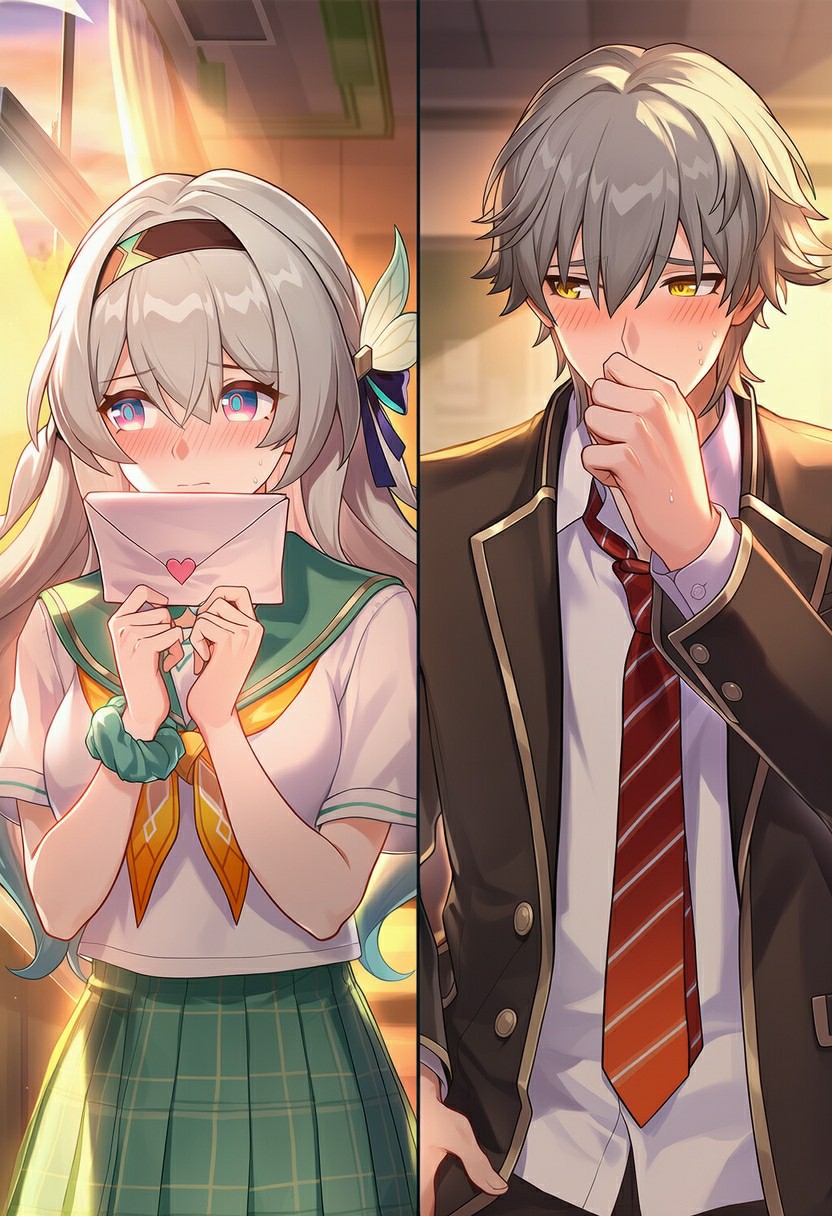 少女递情书的脸红心动瞬间