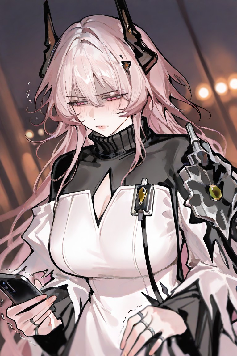 机甲风粉色长发少女 慵懒氛围感拉满