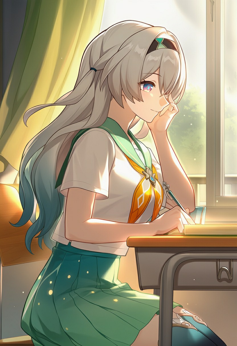 星穹铁道流萤 午后校园温柔自习日常