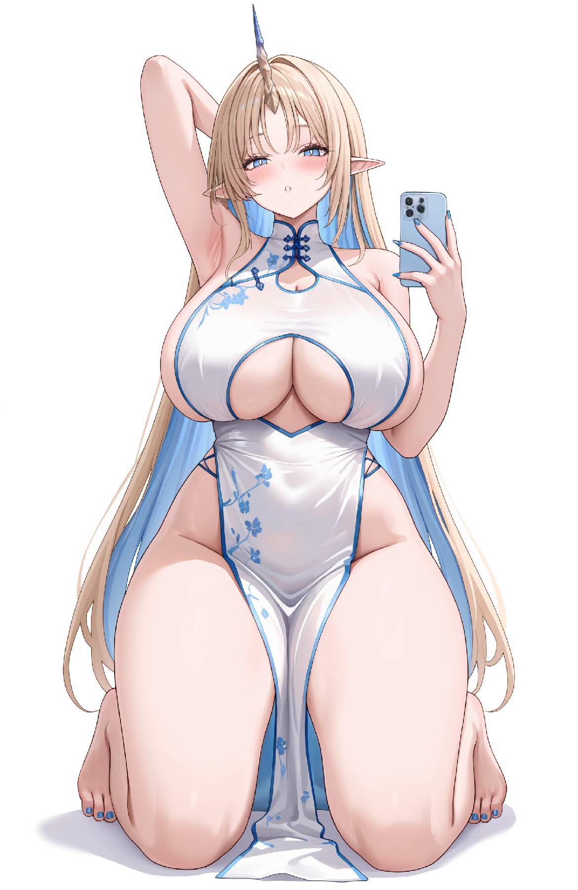 独角兽少女的国风旗袍自拍甜辣感拉满