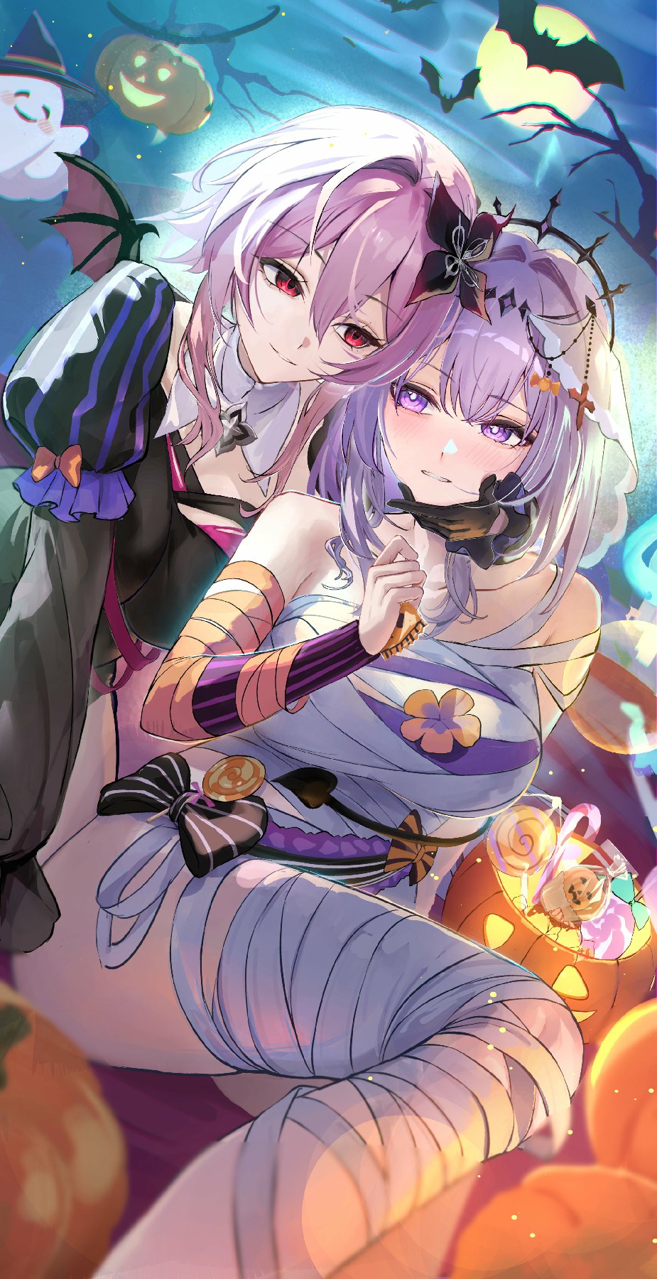 万圣节二次元姐妹花的超甜合影