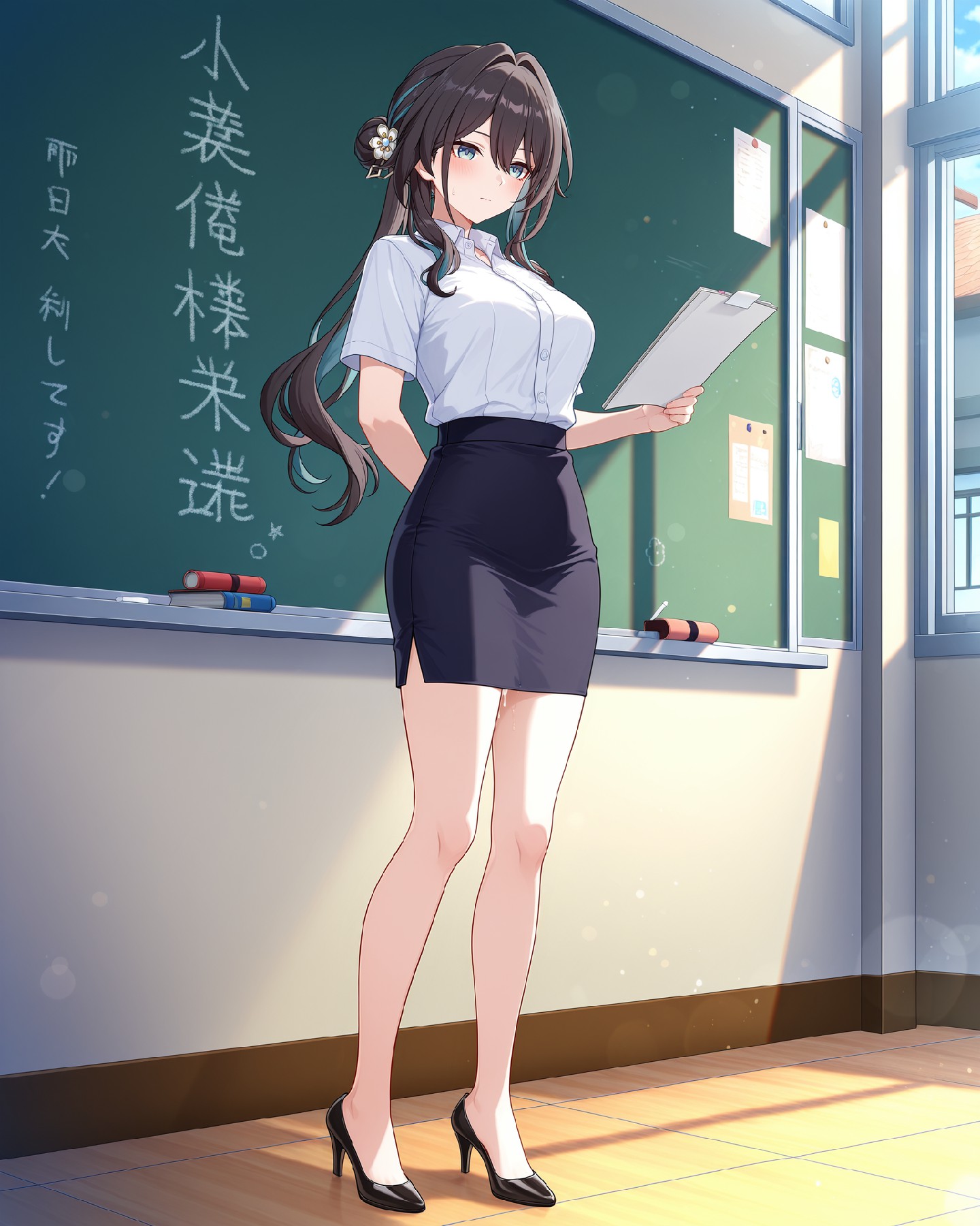 教室中的制服教师，职场氛围拉满