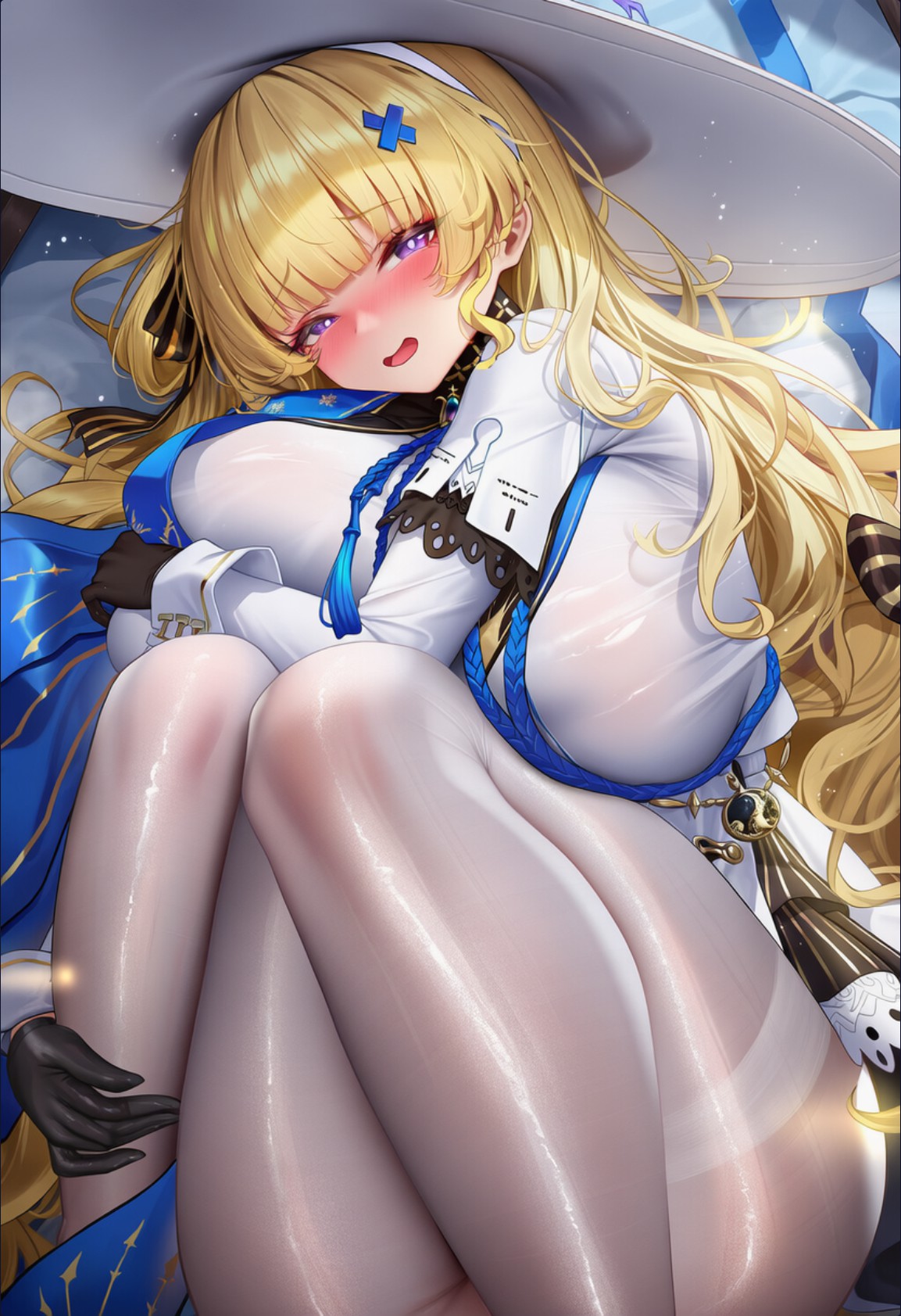 二次元金发修女白丝造型超吸睛