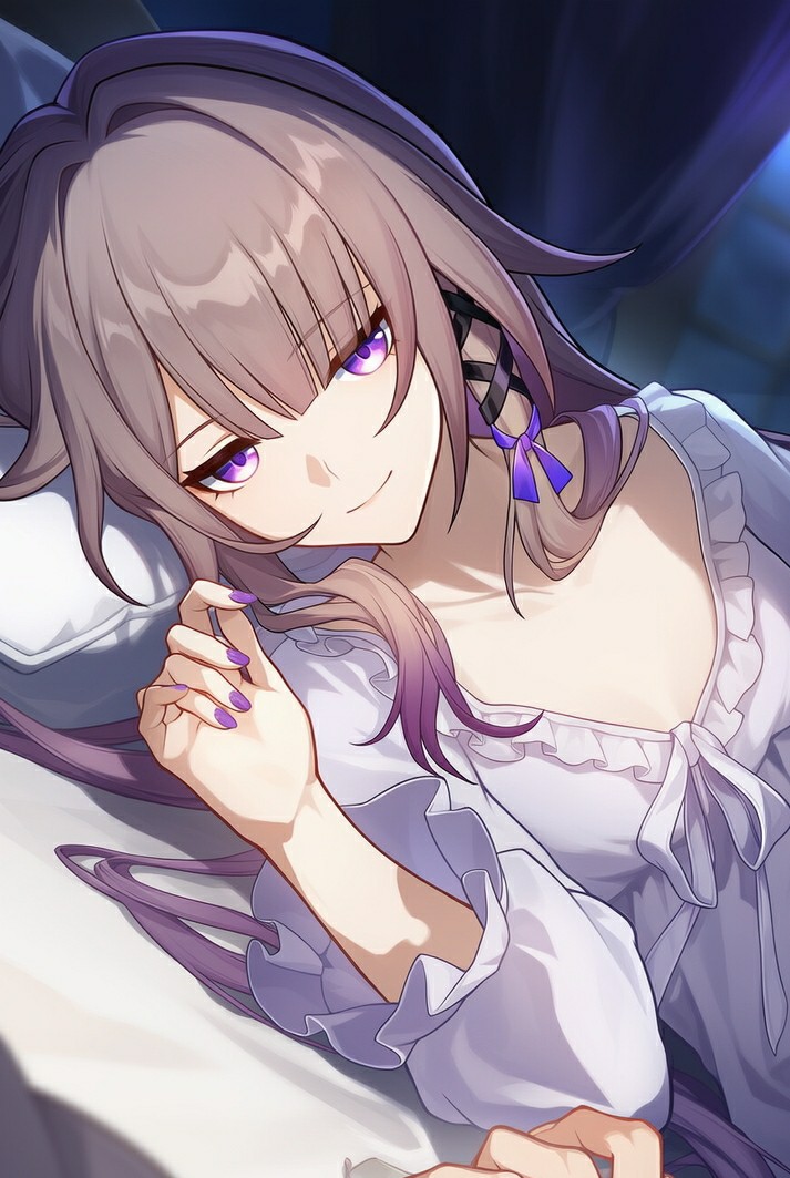 梦幻紫系少女的温柔瞬间